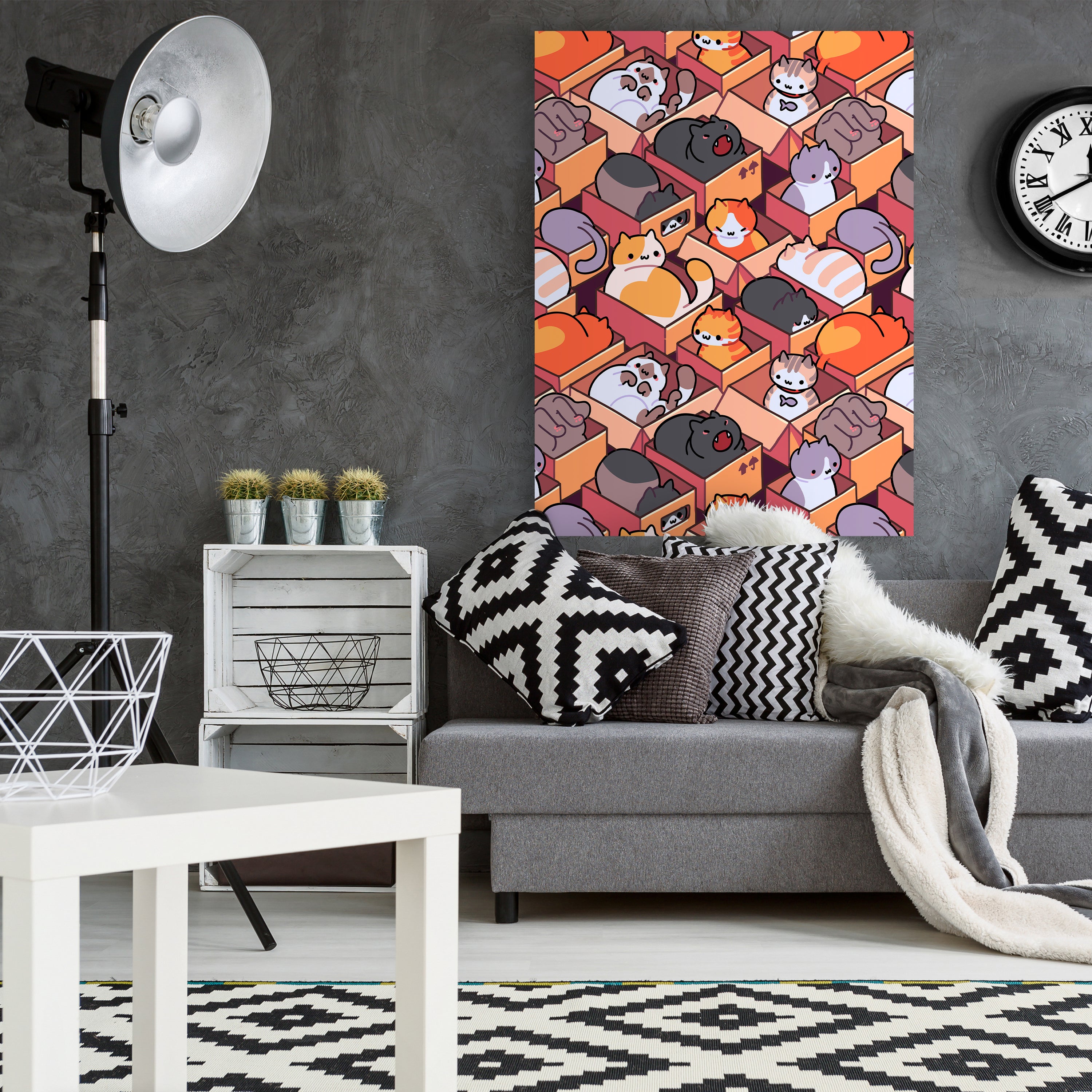 Leinwandbild Katzen in Kartons, Hochformat M0804 kaufen - Bild 2 Leinwandbild Katzen in Kartons, Hochformat M0804 kaufen - Bild 2