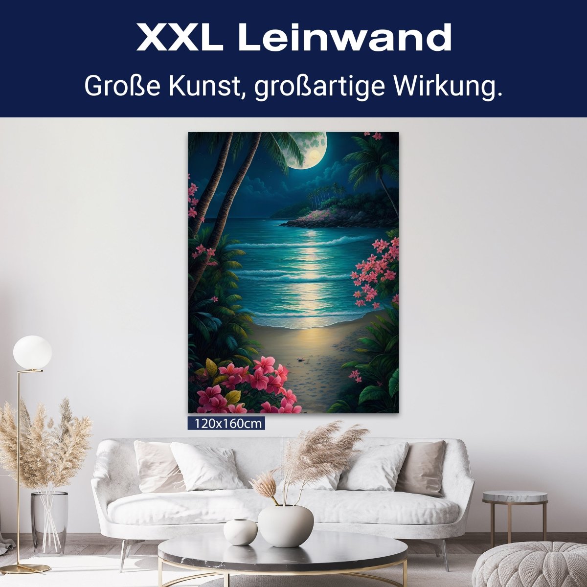 Leinwandbild Strand, Mond, Palmen, Hochformat M0809 kaufen - Bild 9 Leinwandbild Strand, Mond, Palmen, Hochformat M0809 kaufen - Bild 9