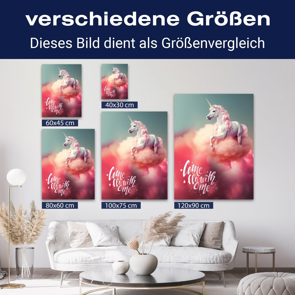 Leinwandbild Spruch, Einhorn, Hochformat M0815 kaufen - Bild 8 Leinwandbild Spruch, Einhorn, Hochformat M0815 kaufen - Bild 8