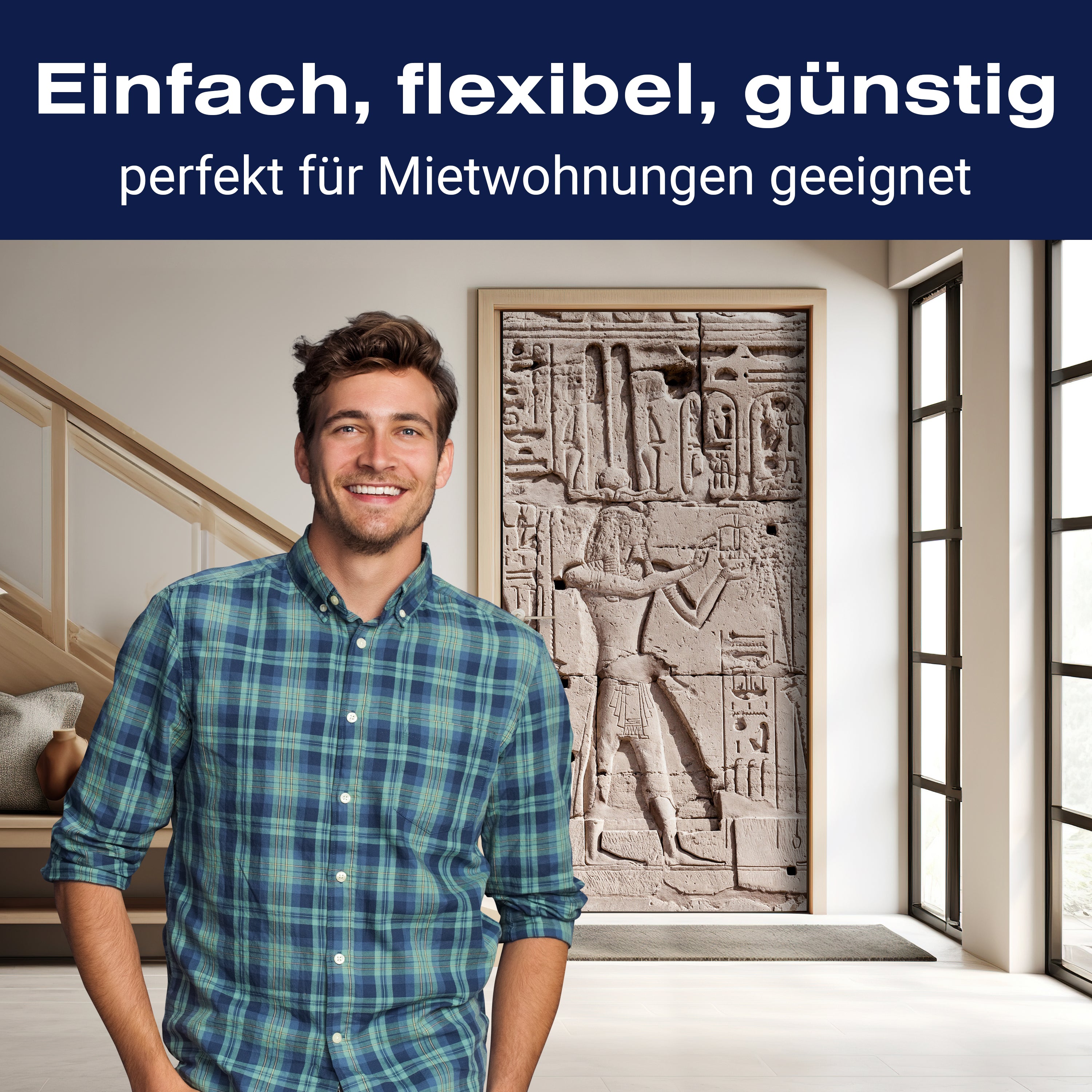 Türtapete Hieroglyphenschnitzereien an der Wand M0817 - Bild 3 Türtapete Hieroglyphenschnitzereien an der Wand M0817 - Bild 3