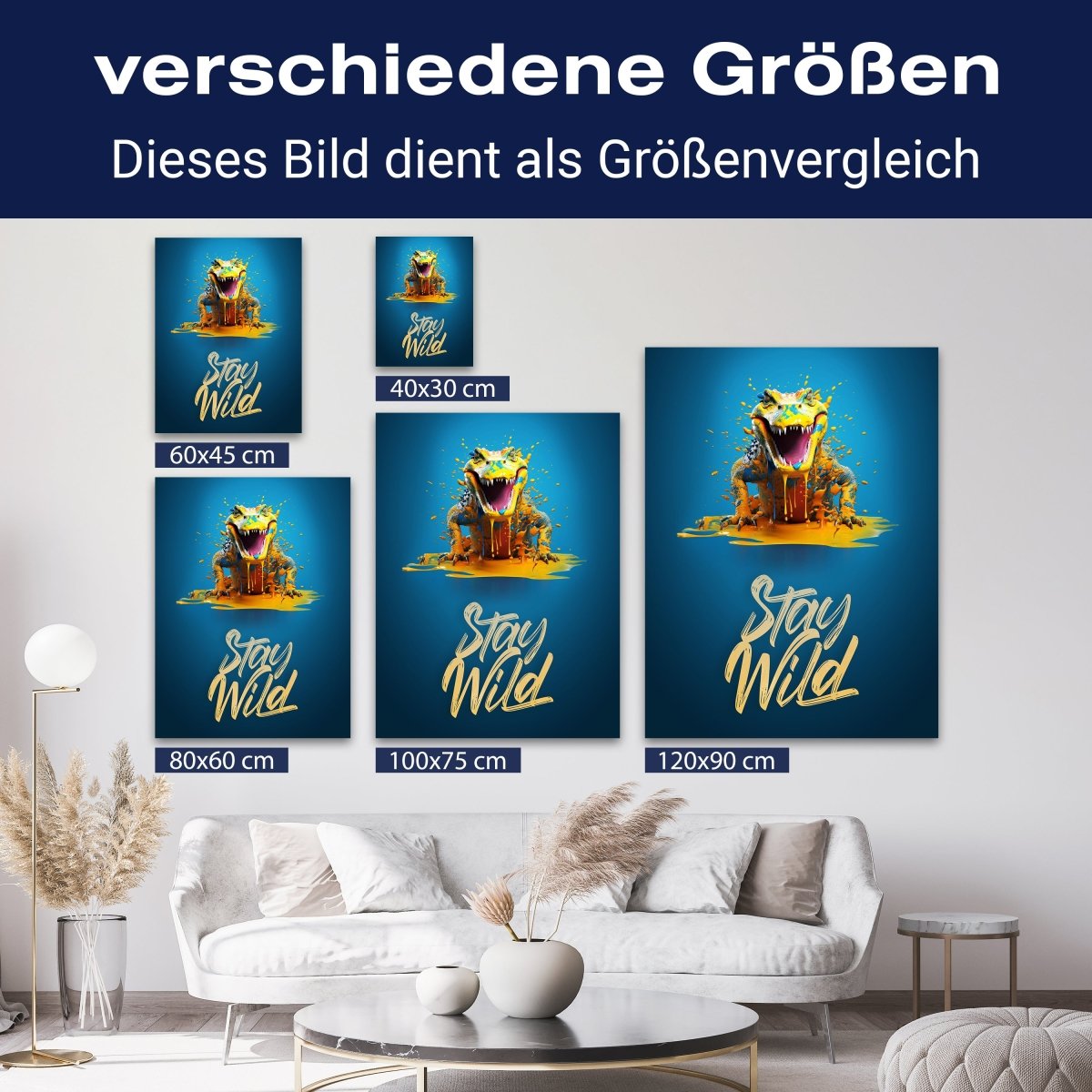 Leinwandbild Spruch Stay Wild, Krokodil M0826 kaufen - Bild 8 Leinwandbild Spruch Stay Wild, Krokodil M0826 kaufen - Bild 8