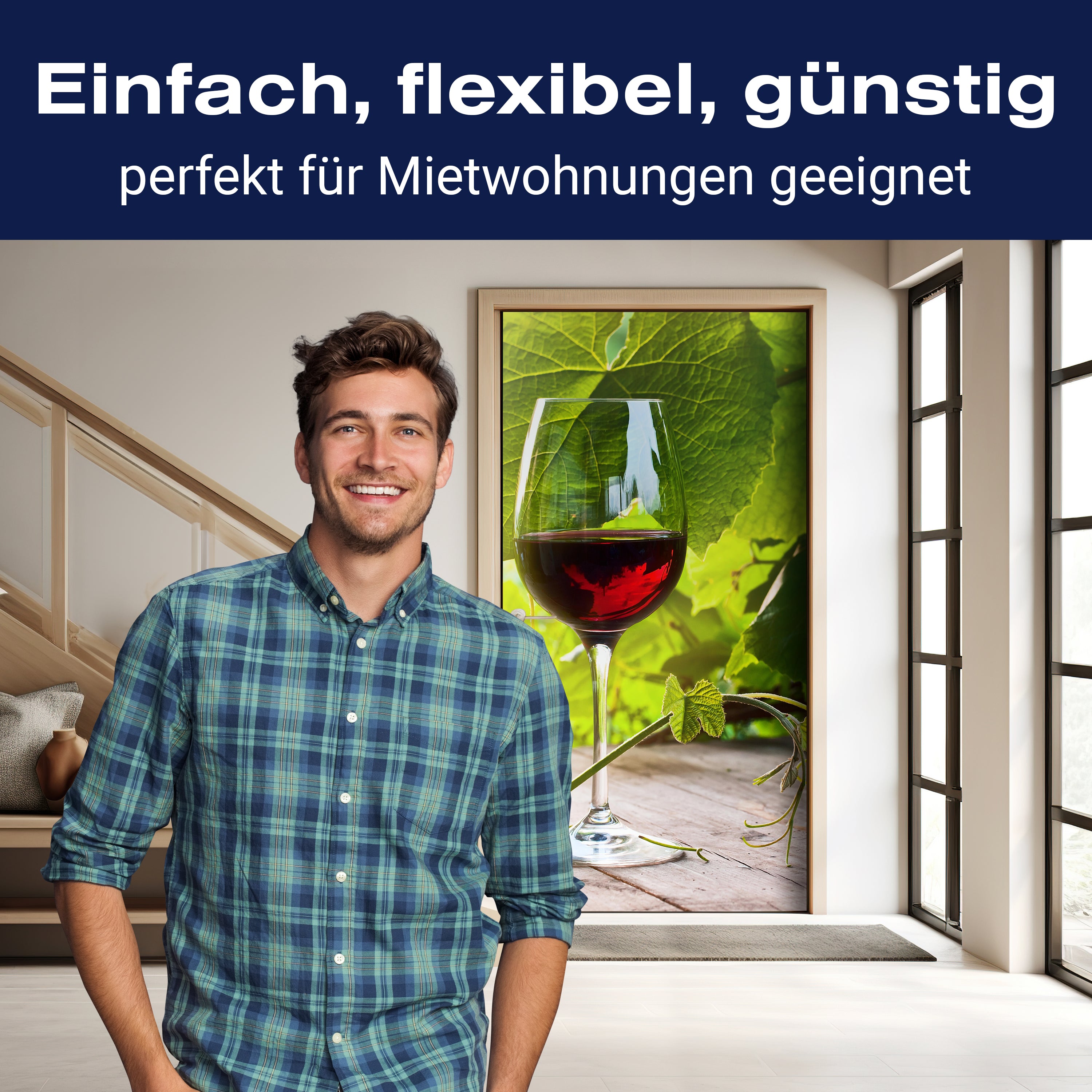 Türtapete Glas mit Rotwein im Weinberg M0830 - Bild 3 Türtapete Glas mit Rotwein im Weinberg M0830 - Bild 3