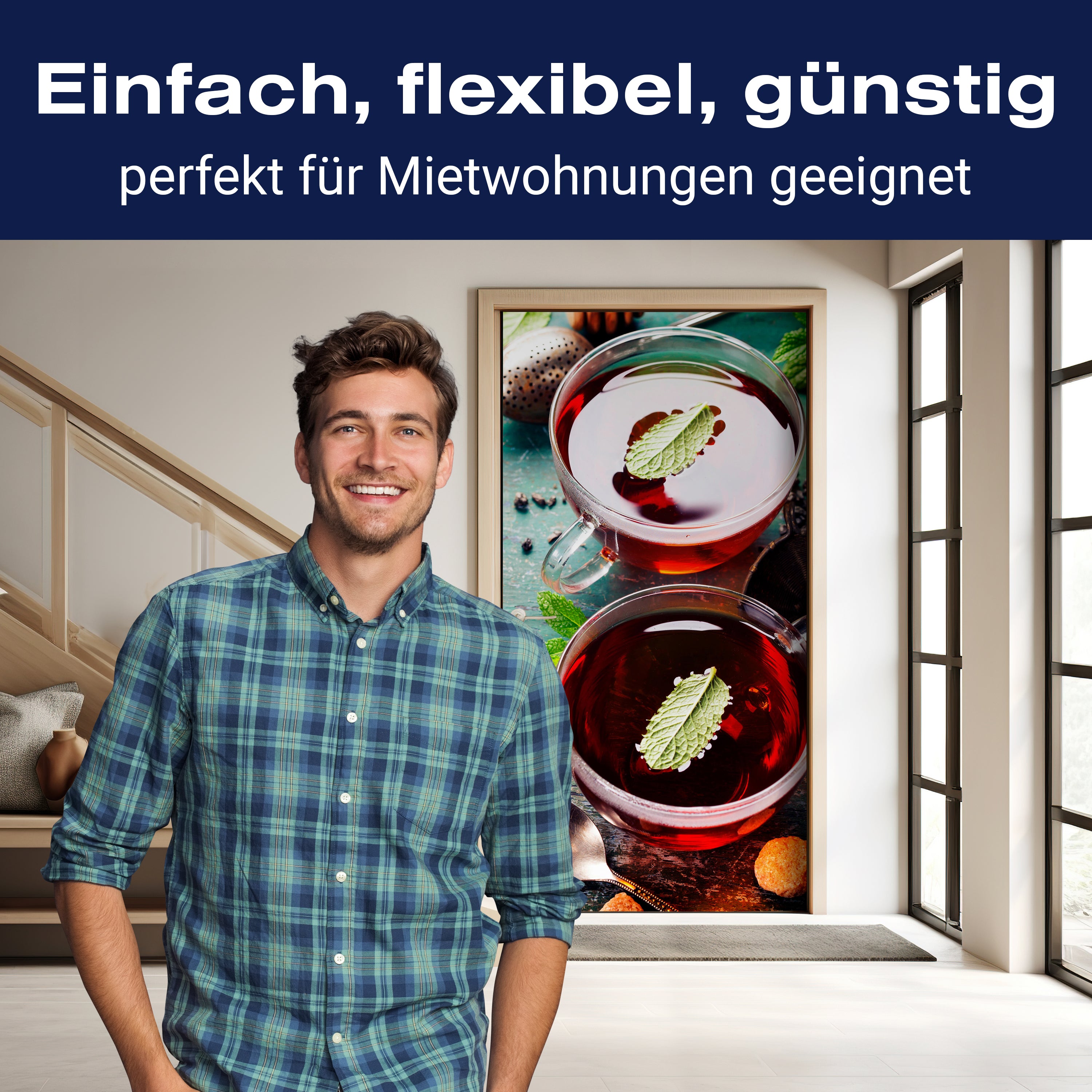 Türtapete Tee mit Minze, Ingwer und Zitrone M0834 - Bild 3 Türtapete Tee mit Minze, Ingwer und Zitrone M0834 - Bild 3