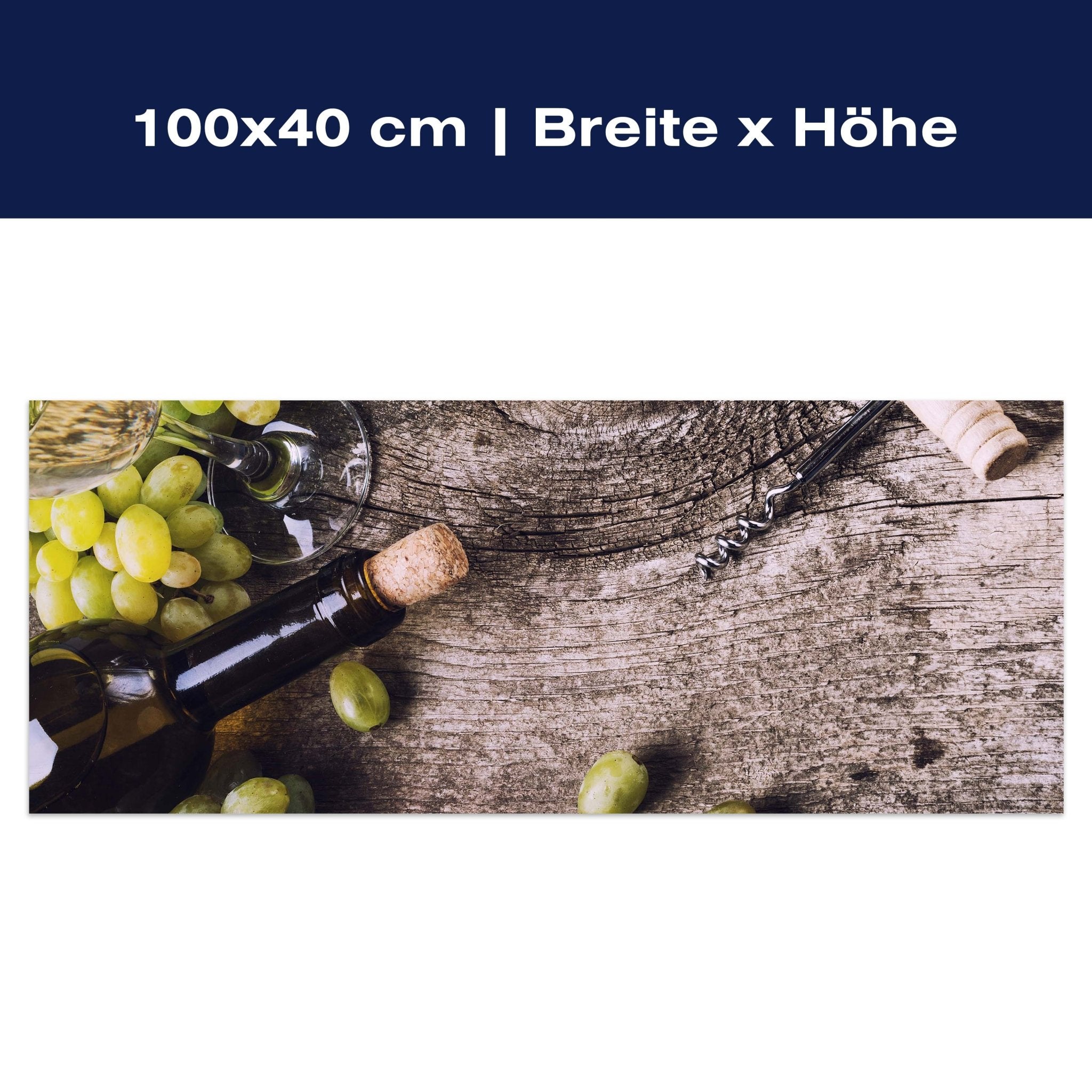 Leinwandbild Flasche Weißwein und Trauben auf einem alten Tisch M0838 Leinwandbild Flasche Weißwein und Trauben auf einem alten Tisch M0838