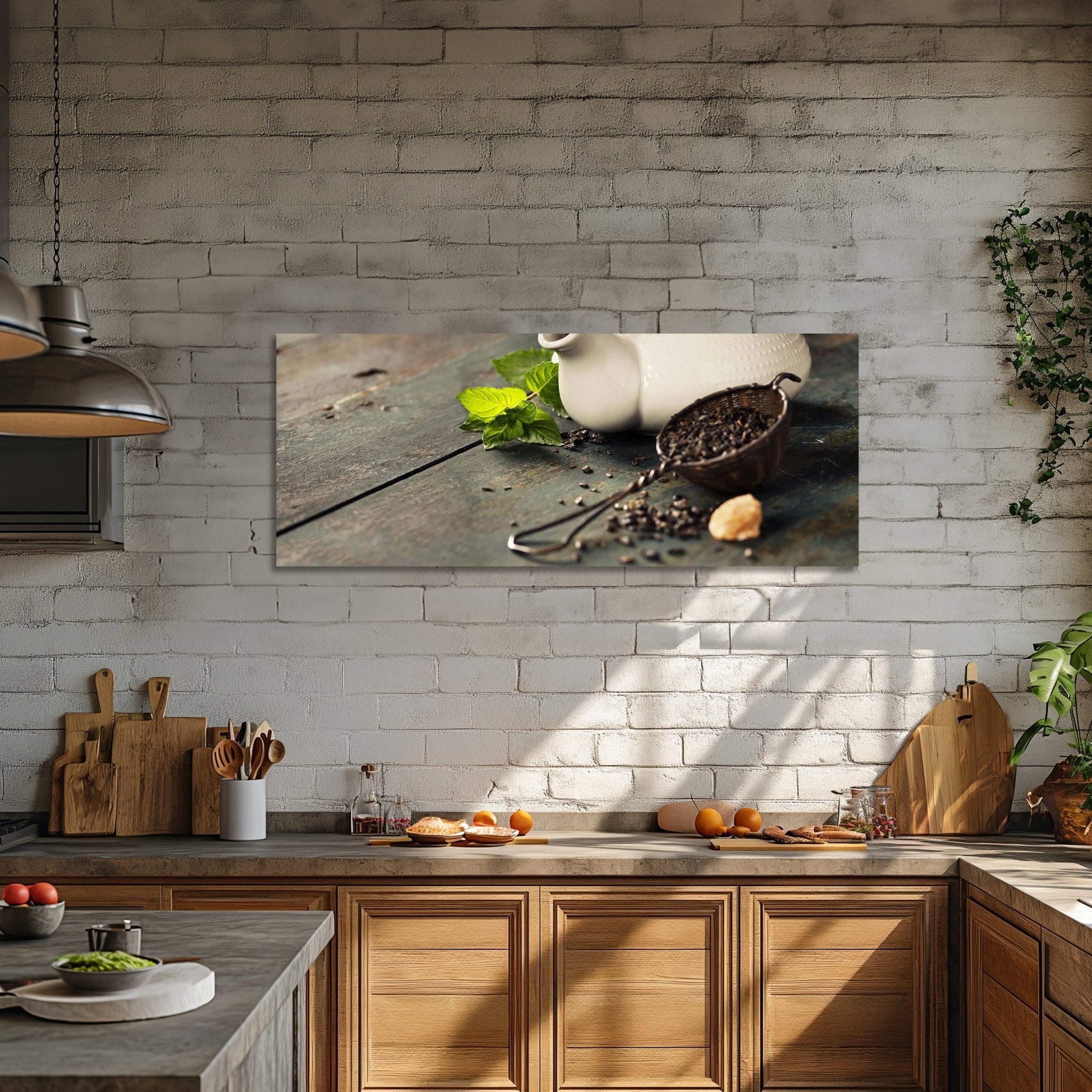 Leinwandbild Teekanne und Tasse Tee mit Minze M0845 kaufen - Bild 2 Leinwandbild Teekanne und Tasse Tee mit Minze M0845 kaufen - Bild 2