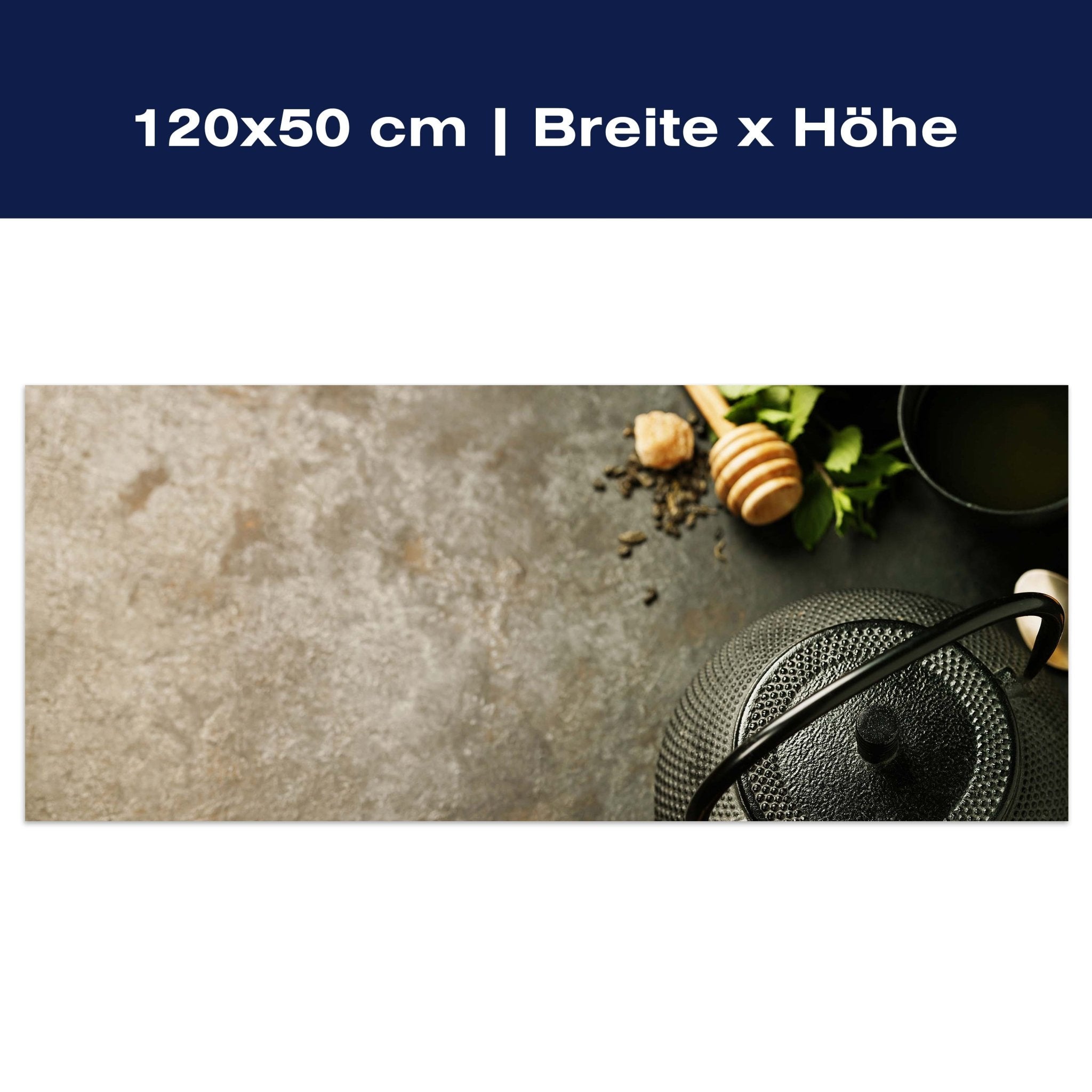 Leinwandbild Rustikale Teekanne mit Ingwer und Minze M0846 Leinwandbild Rustikale Teekanne mit Ingwer und Minze M0846