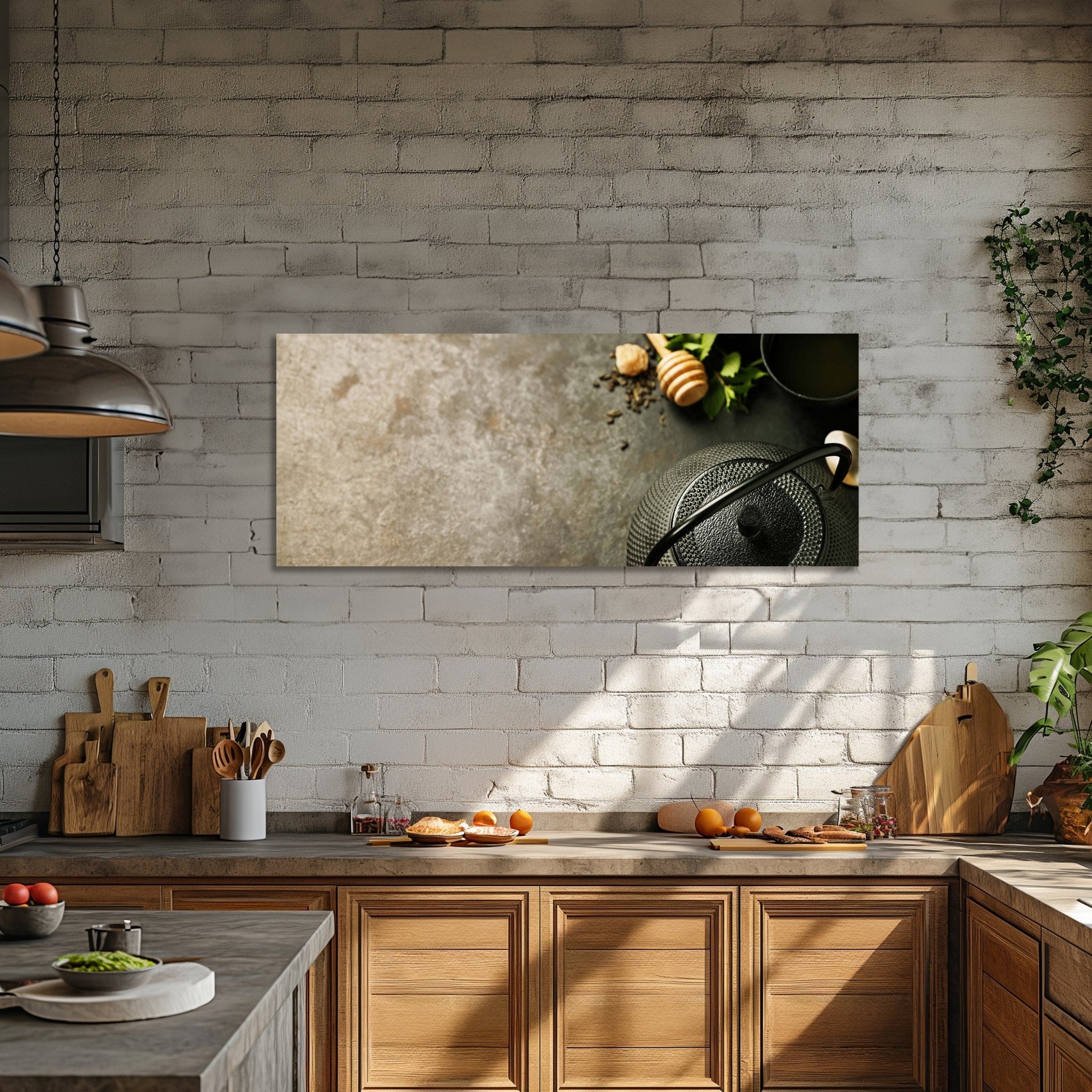 Leinwandbild Rustikale Teekanne mit Ingwer und Minze M0846 kaufen - Bild 2 Leinwandbild Rustikale Teekanne mit Ingwer und Minze M0846 kaufen - Bild 2