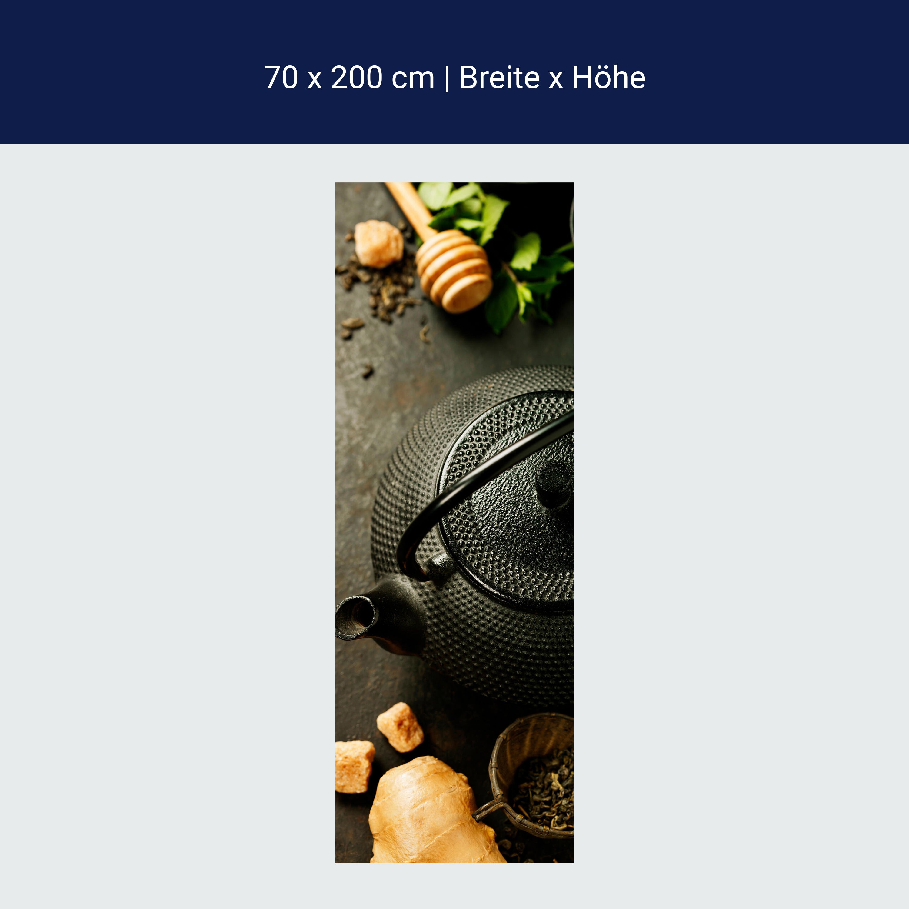 Türtapete Rustikale Teekanne mit Ingwer und Minze M0846 Türtapete Rustikale Teekanne mit Ingwer und Minze M0846