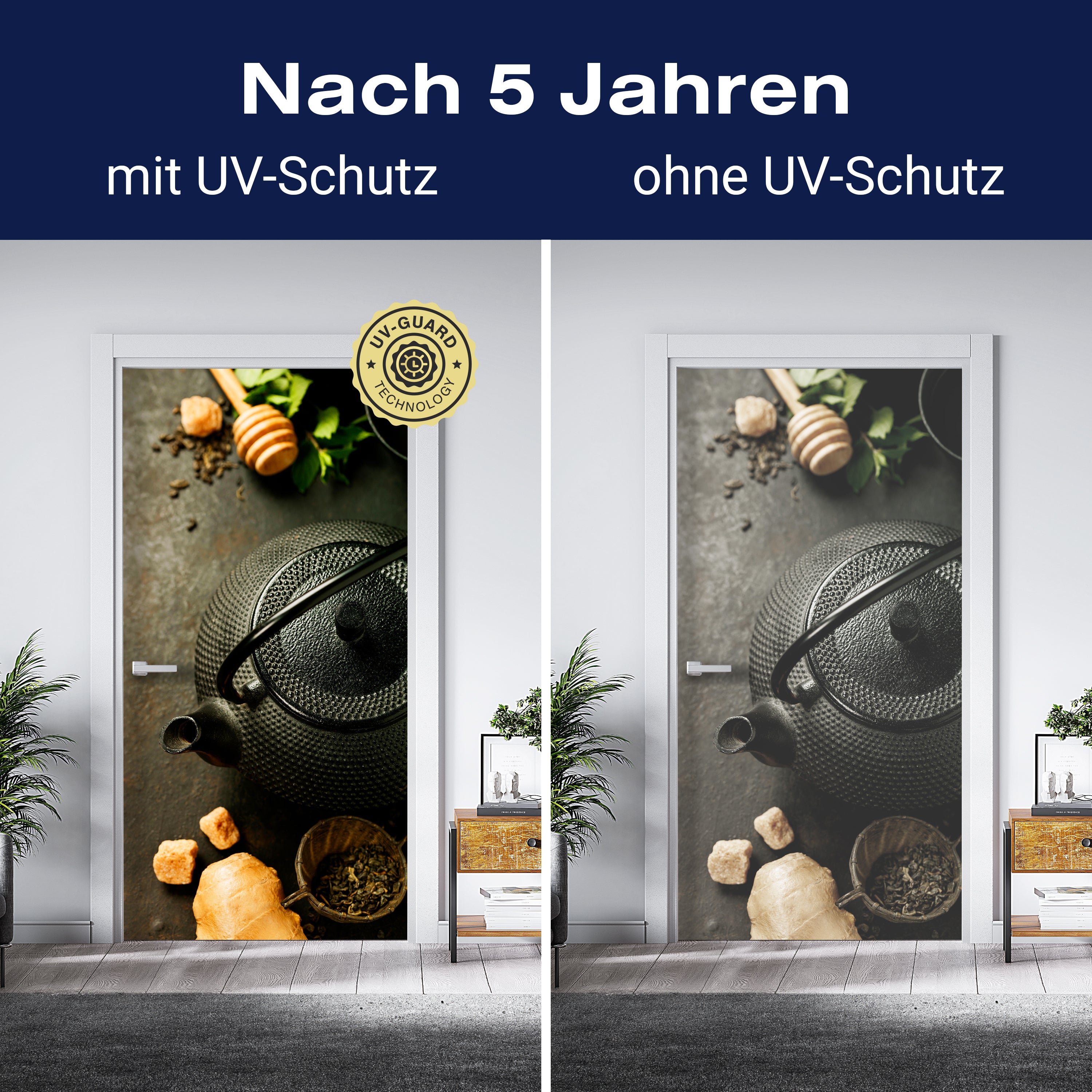 Türtapete Rustikale Teekanne mit Ingwer und Minze M0846 - Bild 4 Türtapete Rustikale Teekanne mit Ingwer und Minze M0846 - Bild 4