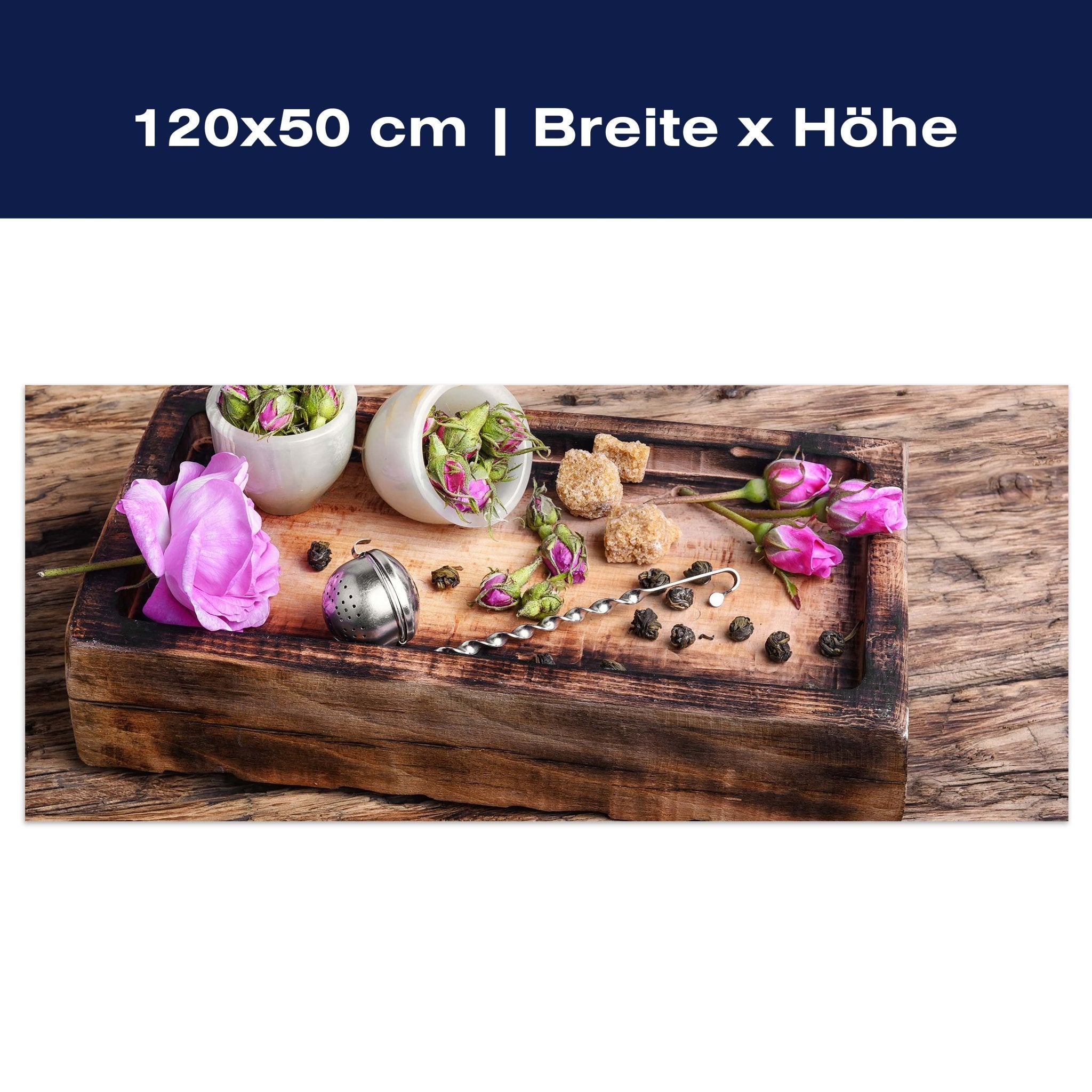 Leinwandbild Trockene Rose Knospen Tee M0850 Leinwandbild Trockene Rose Knospen Tee M0850