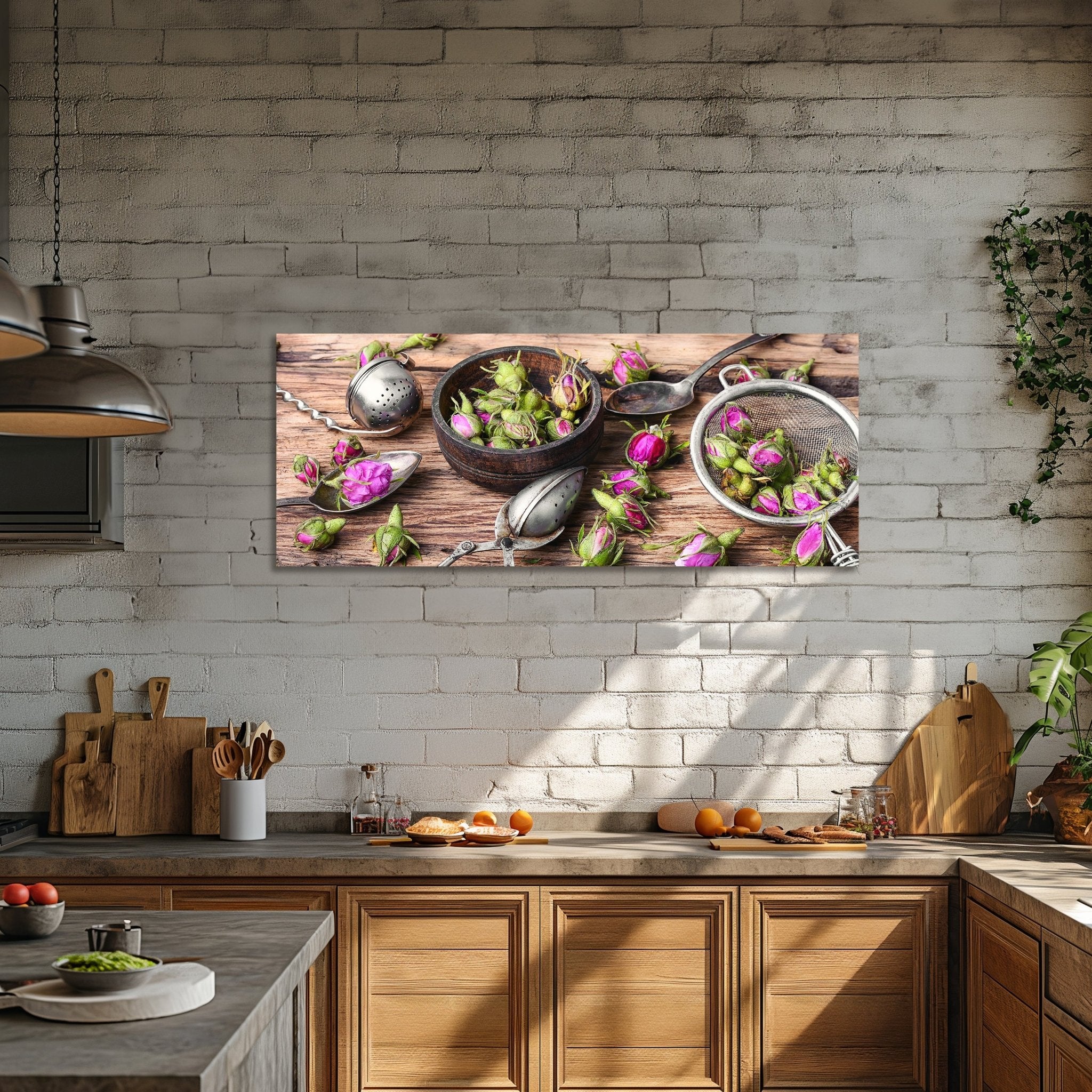 Leinwandbild Teesieb und Rosenknospen M0851 kaufen - Bild 2 Leinwandbild Teesieb und Rosenknospen M0851 kaufen - Bild 2