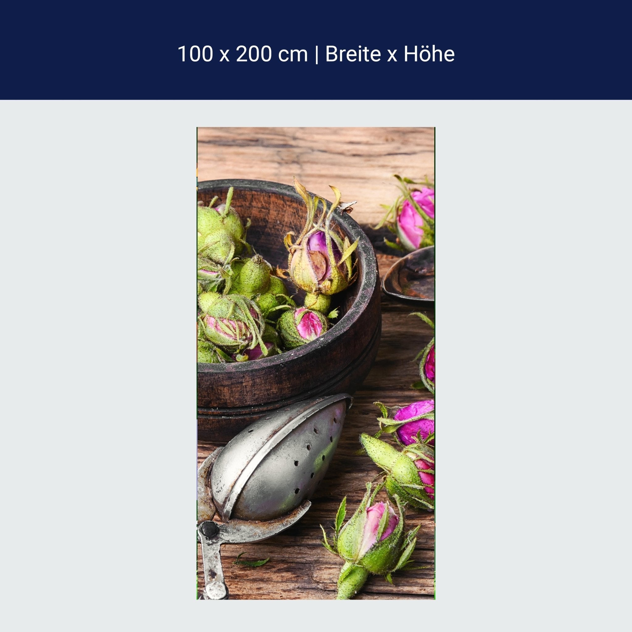 Türtapete Teesieb und Rosenknospen M0851 Türtapete Teesieb und Rosenknospen M0851