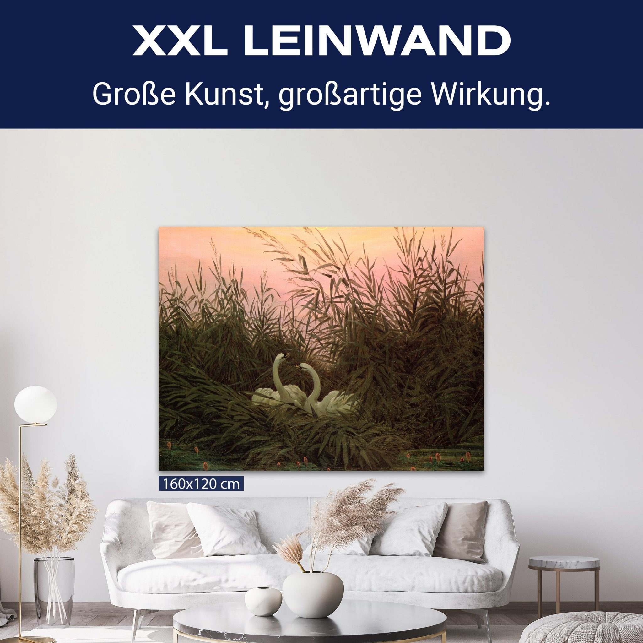 Leinwandbild Schwäne im Schilf Caspar David Friedrich M0856 kaufen - Bild 9 Leinwandbild Schwäne im Schilf Caspar David Friedrich M0856 kaufen - Bild 9
