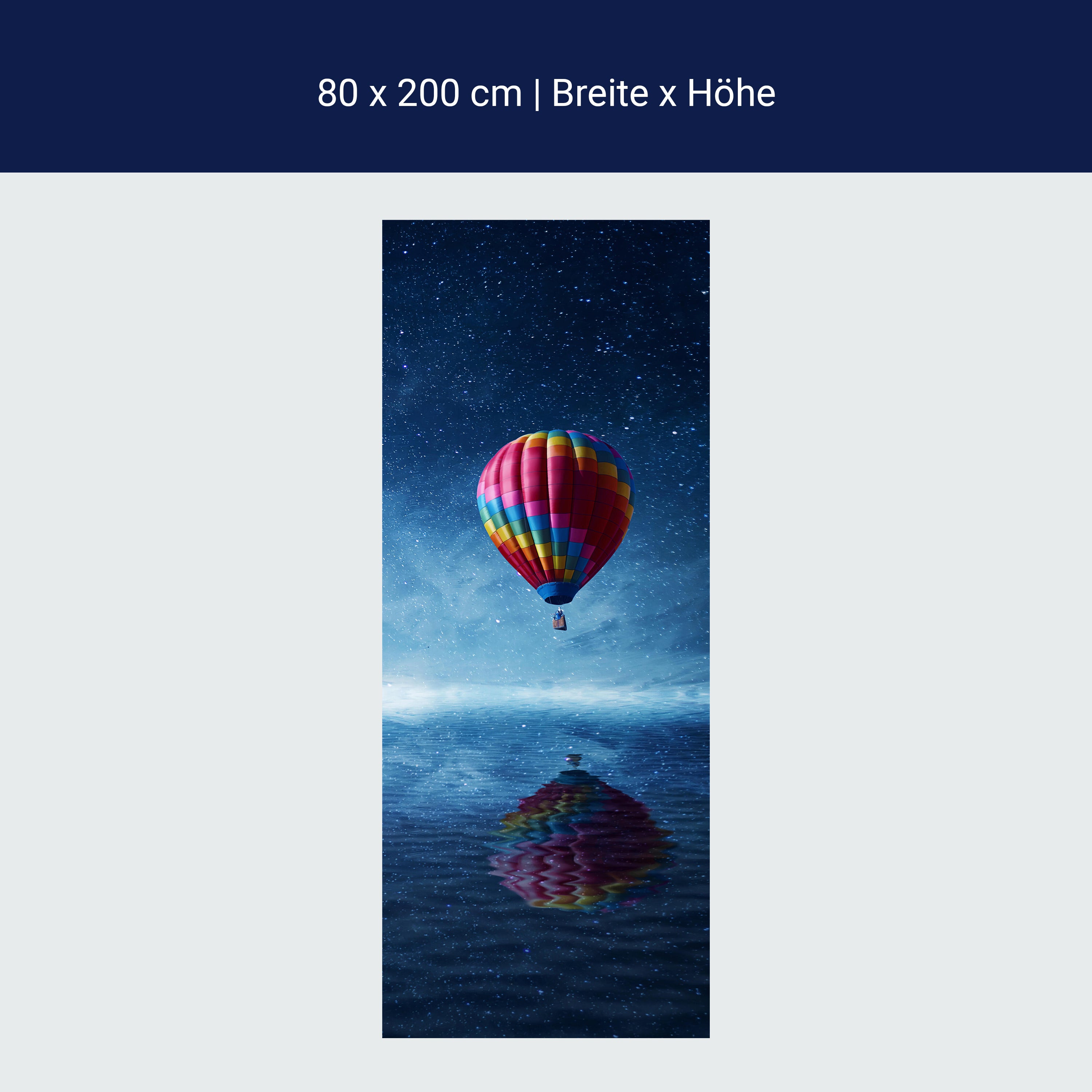 Türtapete Heißluftballon fliegt über ein dunkelblaues Meer M0857 Türtapete Heißluftballon fliegt über ein dunkelblaues Meer M0857