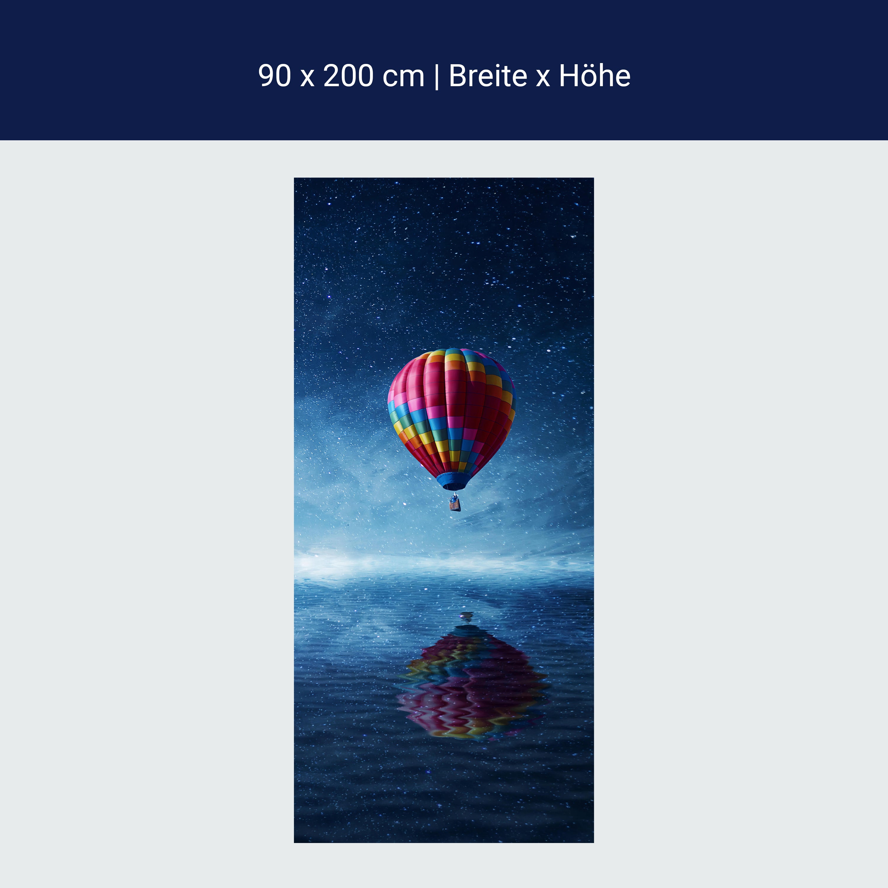 Türtapete Heißluftballon fliegt über ein dunkelblaues Meer M0857 Türtapete Heißluftballon fliegt über ein dunkelblaues Meer M0857