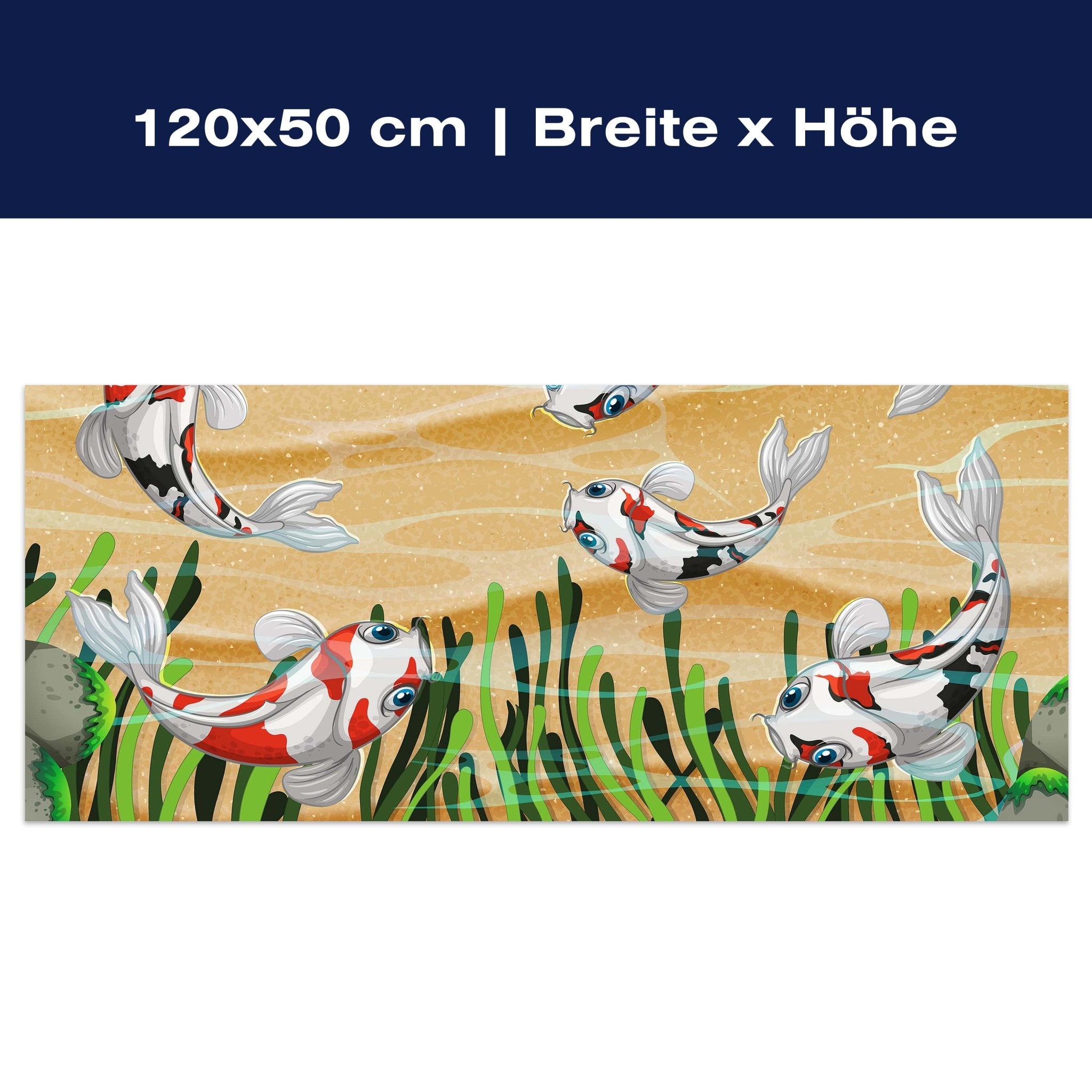 Leinwandbild Koi Fische in einem Teich M0861 Leinwandbild Koi Fische in einem Teich M0861