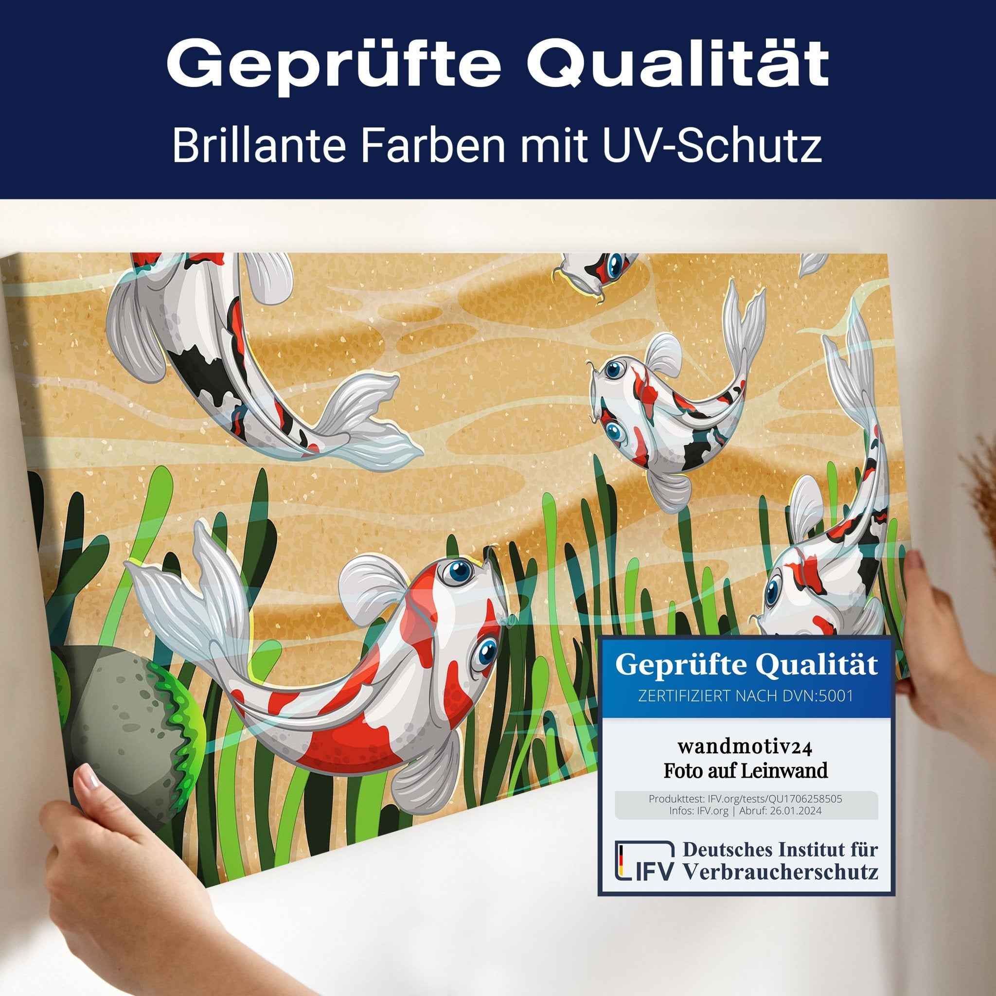 Leinwandbild Koi Fische in einem Teich M0861 kaufen - Bild 4 Leinwandbild Koi Fische in einem Teich M0861 kaufen - Bild 4