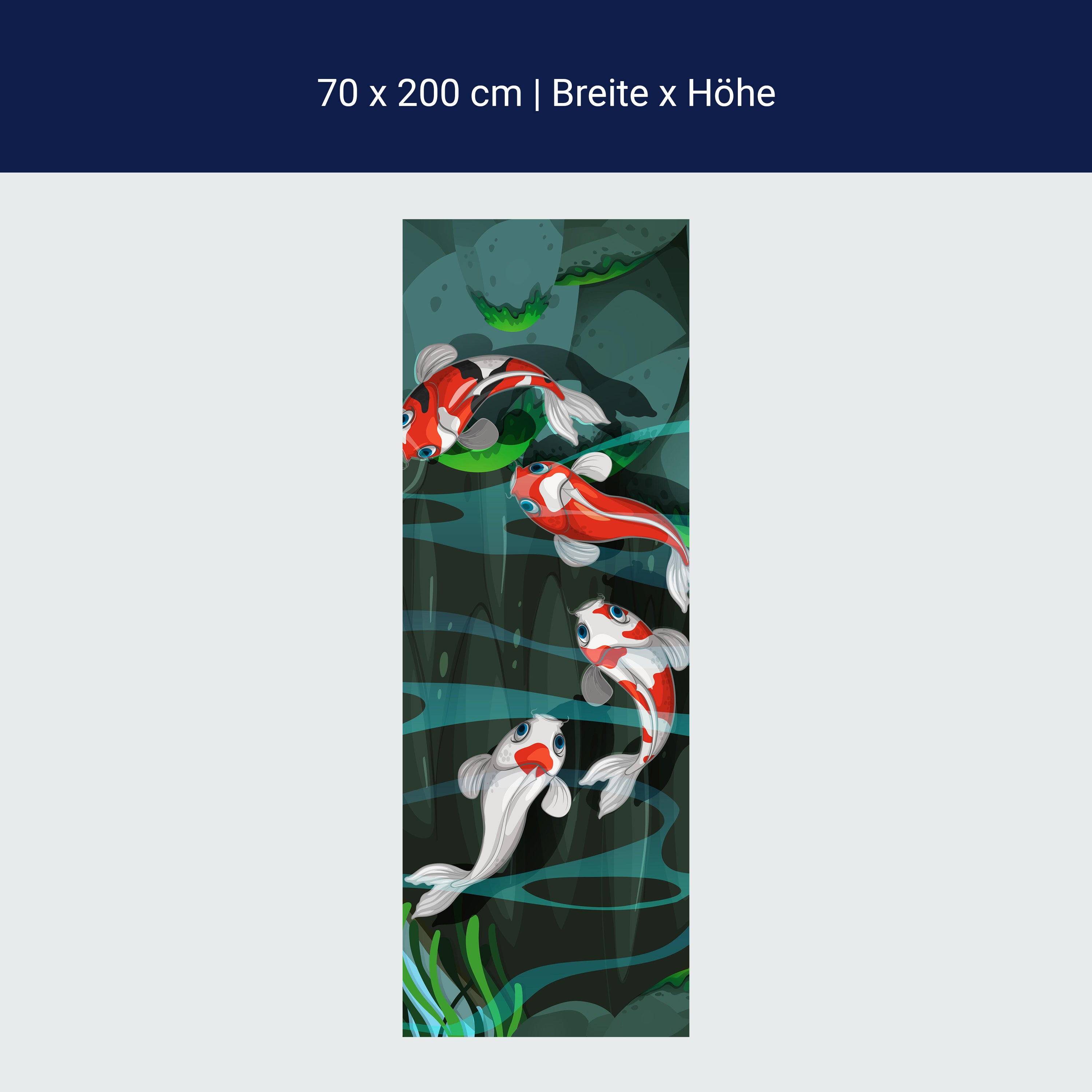 Türtapete Vier Fische schwimmen im Teich M0862 Türtapete Vier Fische schwimmen im Teich M0862