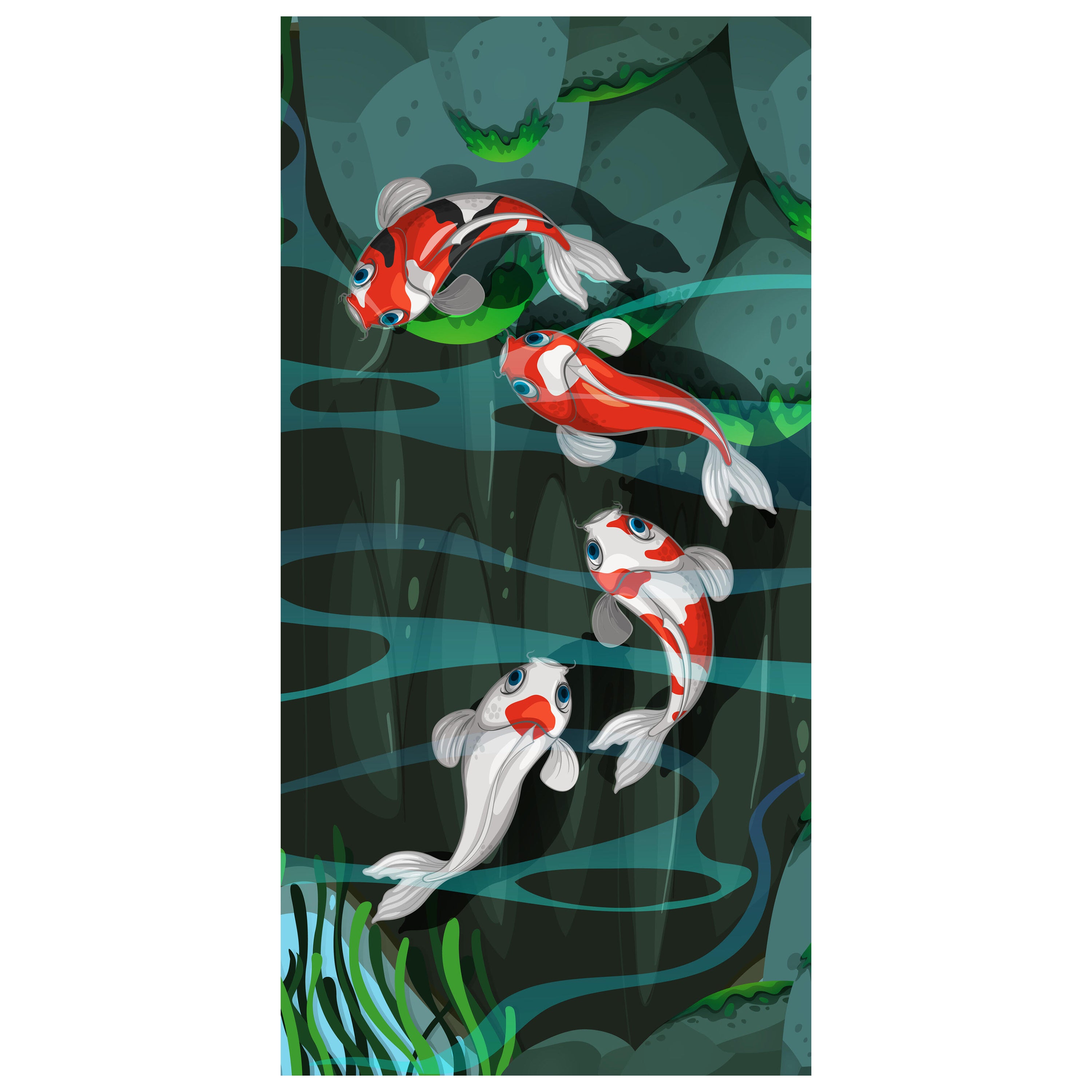 Türtapete Vier Fische schwimmen im Teich M0862 - Bild 2 Türtapete Vier Fische schwimmen im Teich M0862 - Bild 2