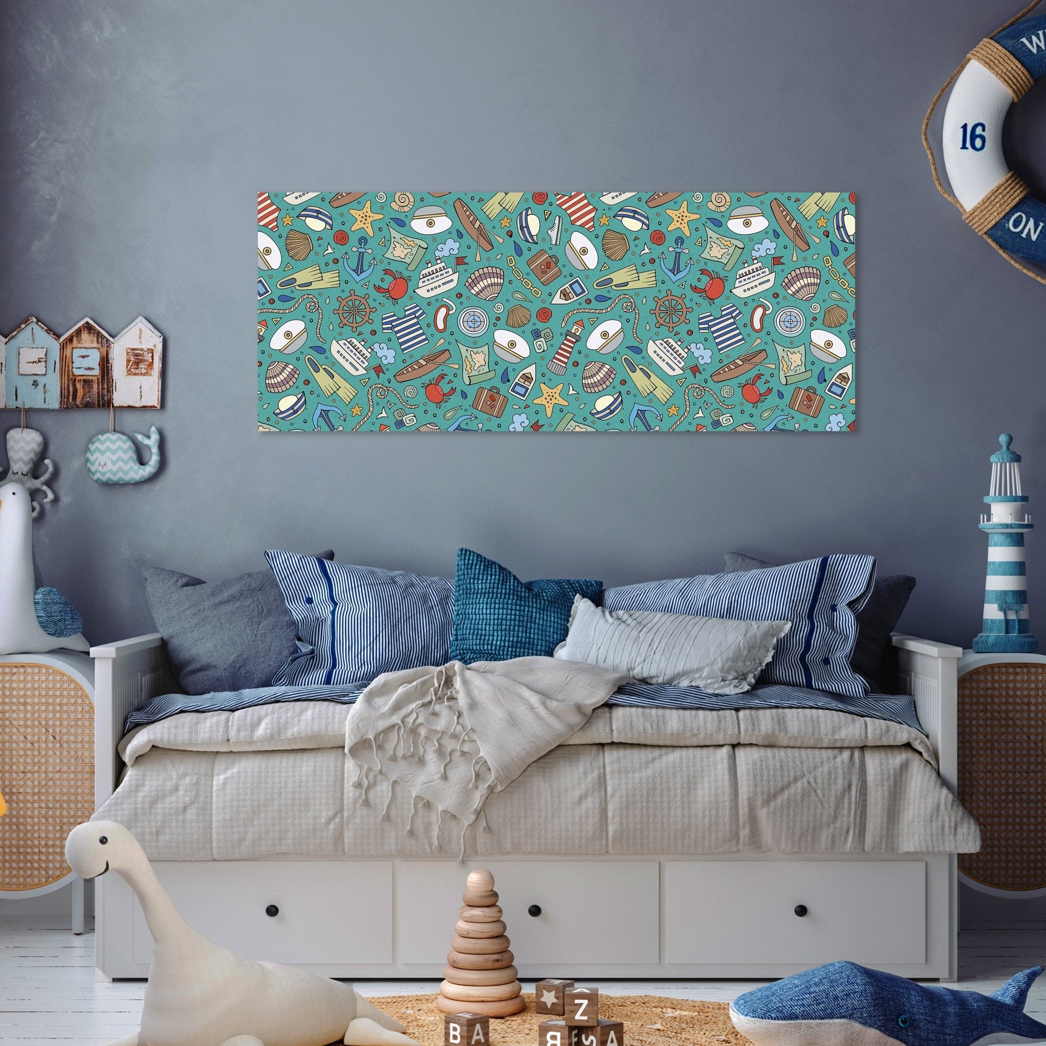 Leinwandbild nettes marine Muster M0863 kaufen - Bild 3 Leinwandbild nettes marine Muster M0863 kaufen - Bild 3