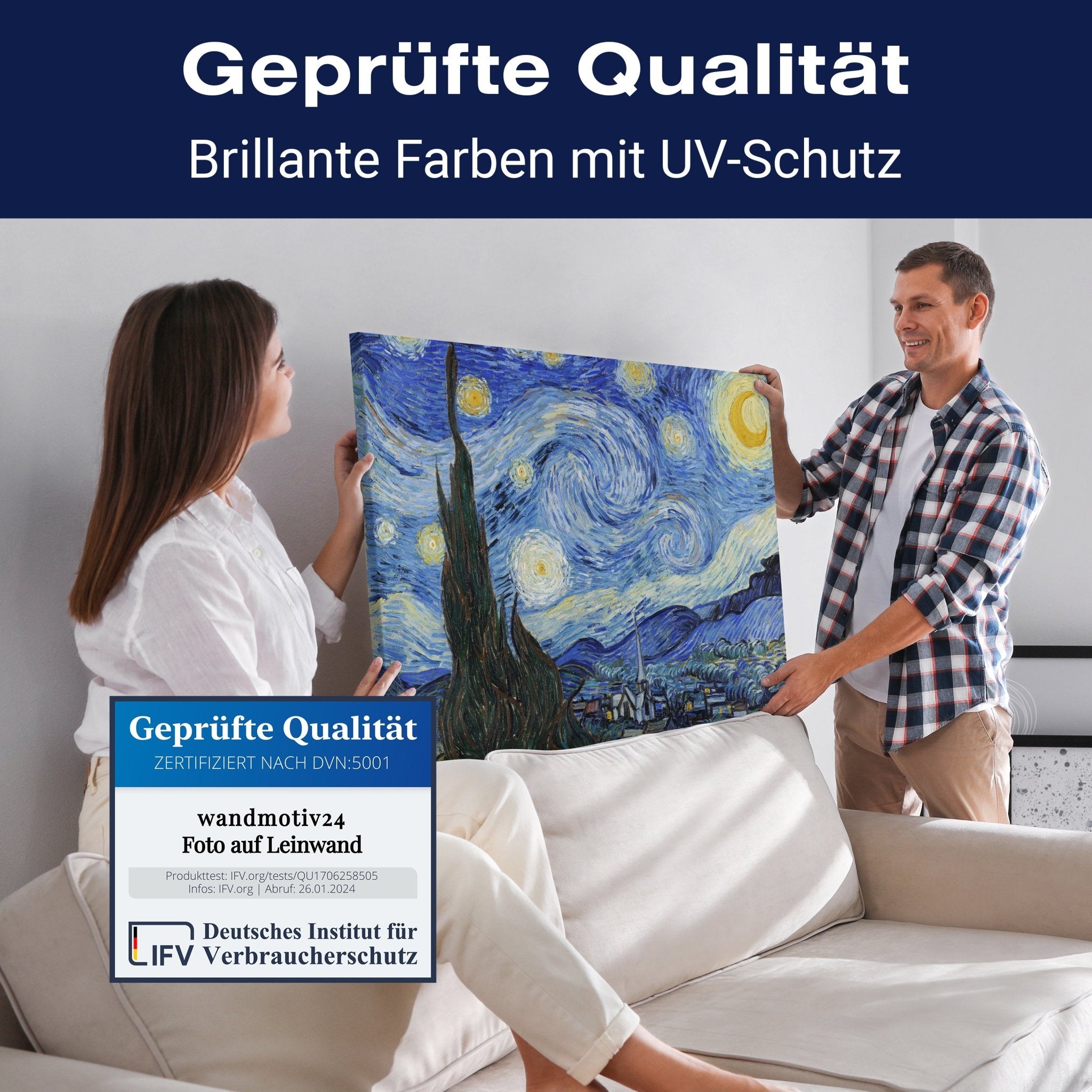 Leinwandbild Sternennacht, Vincent Van Gogh M0866 kaufen - Bild 4 Leinwandbild Sternennacht, Vincent Van Gogh M0866 kaufen - Bild 4