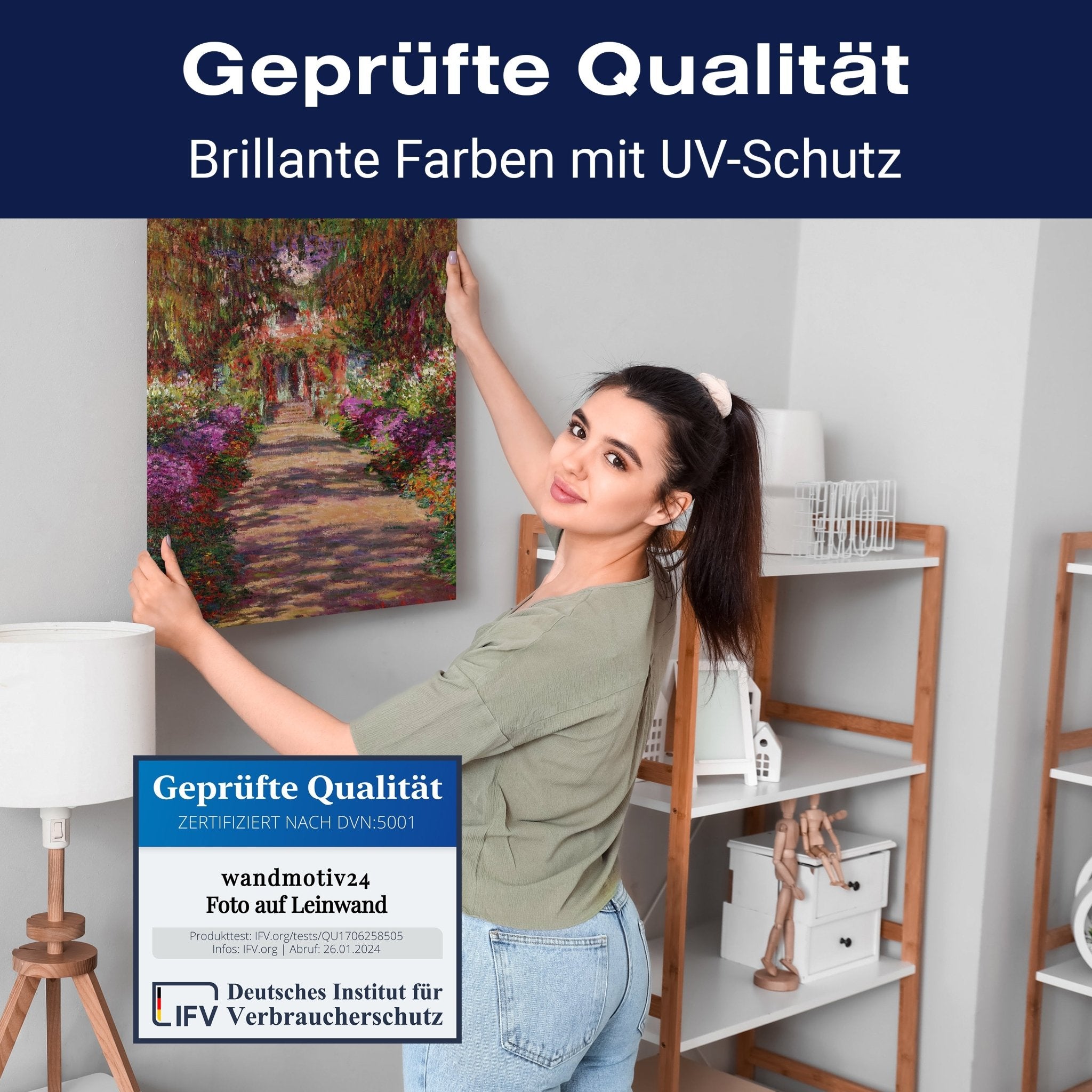 Leinwandbild A Pathway in Monet's Garden, Giverny, Claude Monet M0870 Leinwandbild A Pathway in Monet's Garden, Giverny, Claude Monet M0870