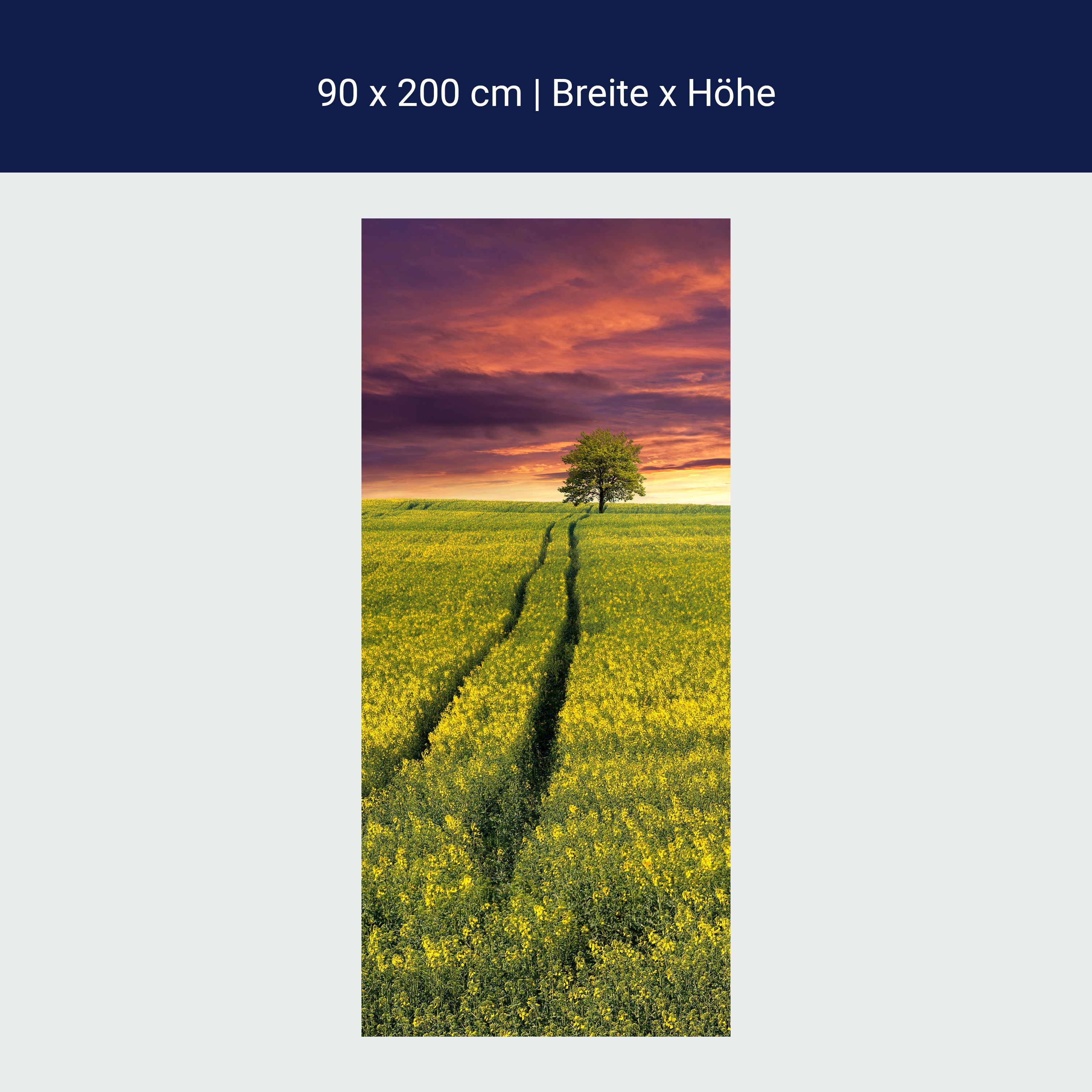 Türtapete Landschaft mit einem Feld von gelben Blumen M0874 Türtapete Landschaft mit einem Feld von gelben Blumen M0874