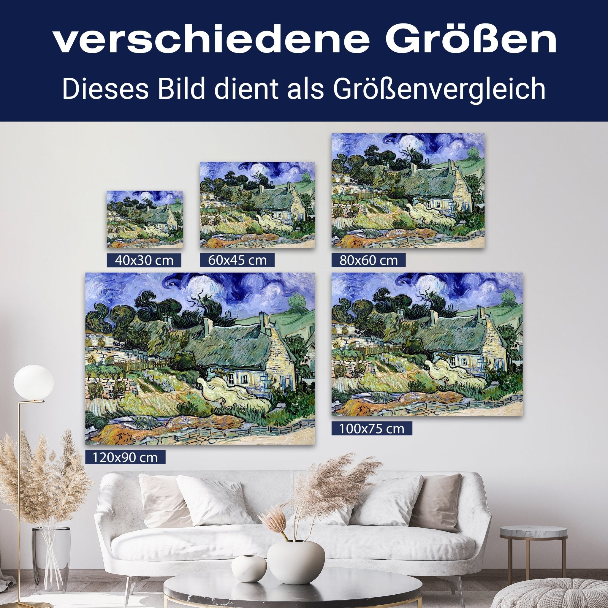 Leinwandbild Chaumes de Cordeville in Auvers-sur-Oise, Vincent van Gogh. M0879 kaufen - Bild 8 Leinwandbild Chaumes de Cordeville in Auvers-sur-Oise, Vincent van Gogh. M0879 kaufen - Bild 8