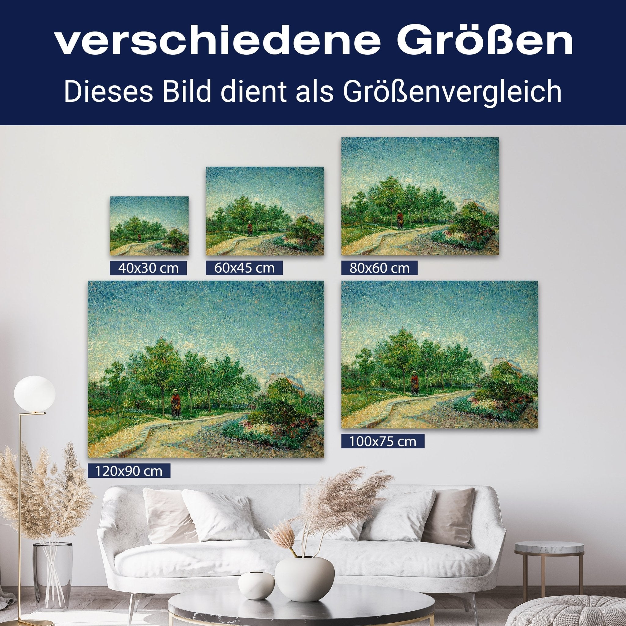 Leinwandbild Eine Ecke des Parc Voyer d'Argenson in Asnieres, Vincent van Gogh M0880 kaufen - Bild 8 Leinwandbild Eine Ecke des Parc Voyer d'Argenson in Asnieres, Vincent van Gogh M0880 kaufen - Bild 8