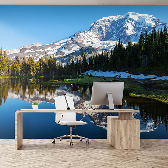 Fototapete Wald mit einem See auf einer Berglandschaft M0880 - Bild 1 Fototapete Wald mit einem See auf einer Berglandschaft M0880 - Bild 1