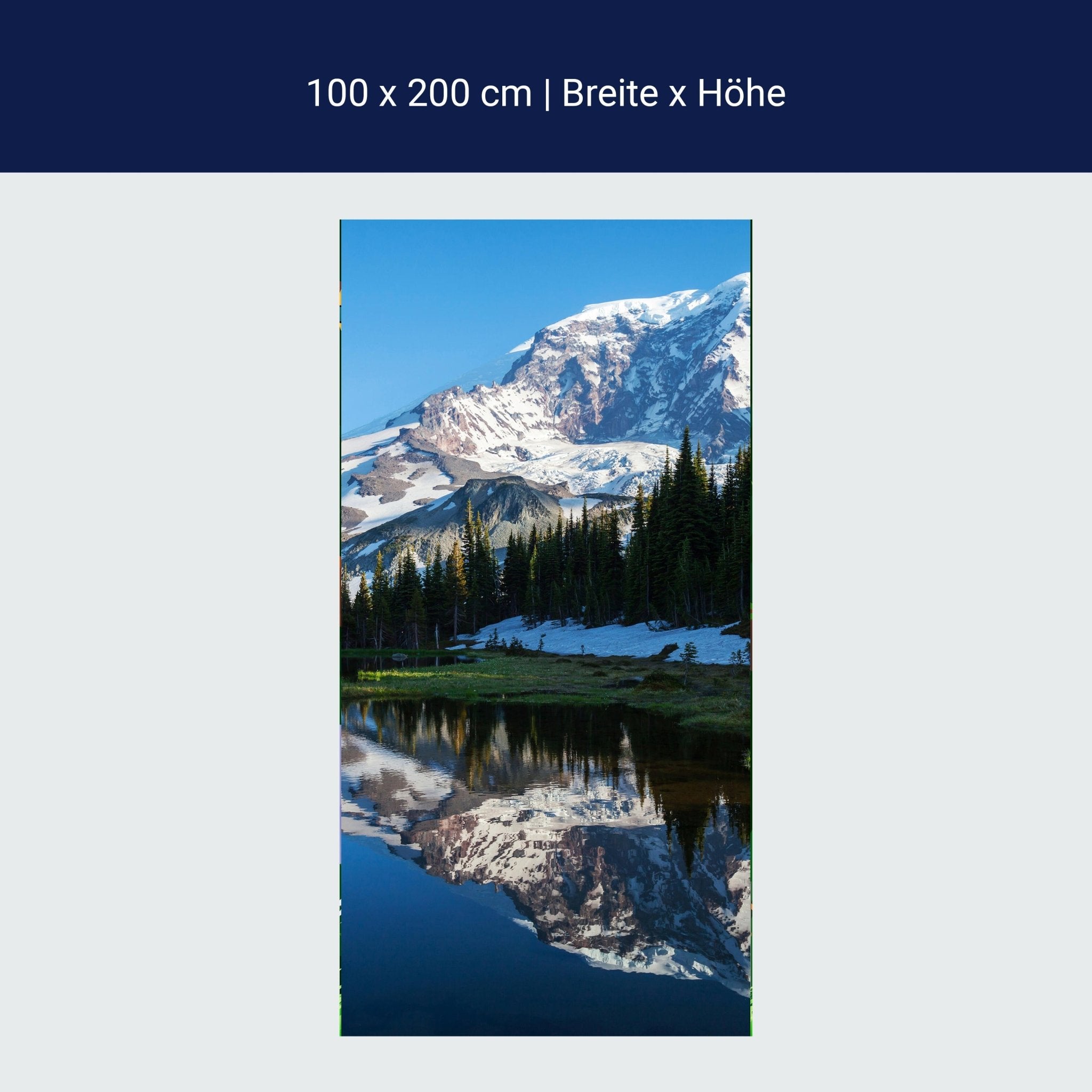 Türtapete Wald mit einem See auf einer Berglandschaft M0880 Türtapete Wald mit einem See auf einer Berglandschaft M0880