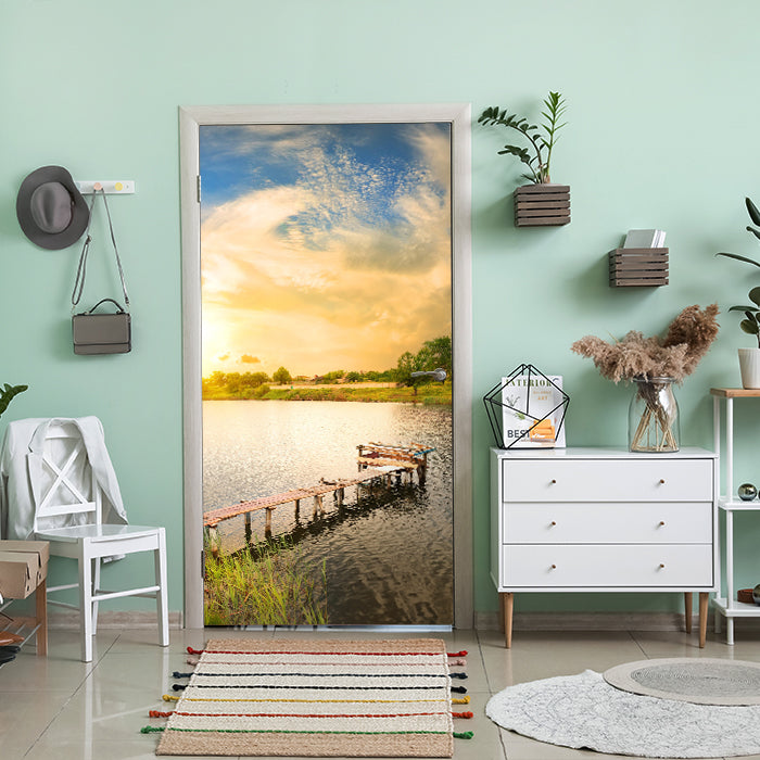 Türtapete Pier auf einem See am Abend M0898 - Bild 1 Türtapete Pier auf einem See am Abend M0898 - Bild 1