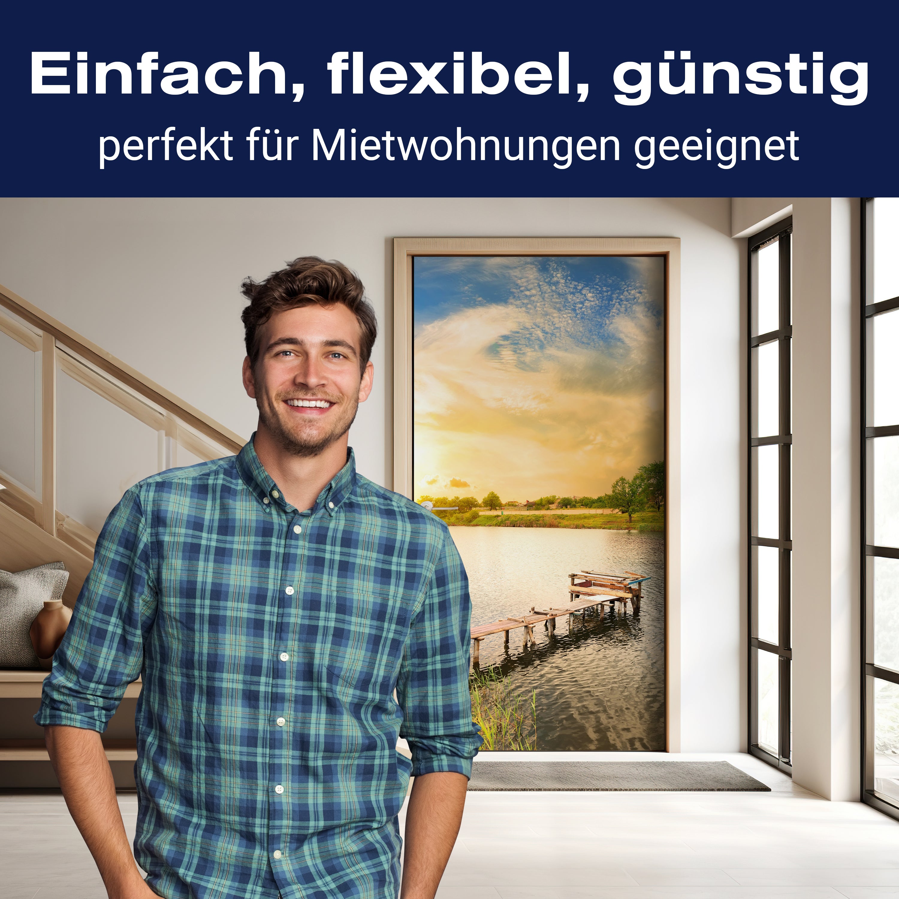 Türtapete Pier auf einem See am Abend M0898 - Bild 3 Türtapete Pier auf einem See am Abend M0898 - Bild 3