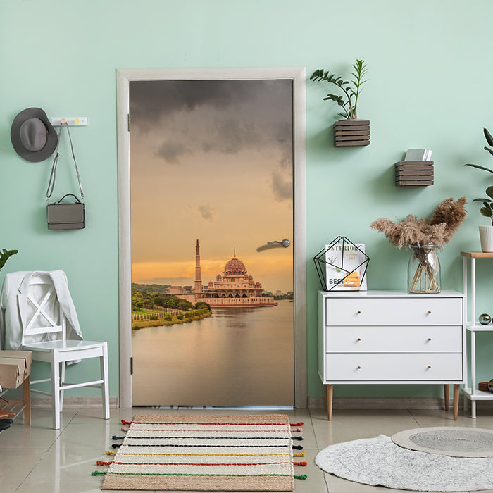 Türtapete Sonnenuntergang über Putrajaya-Moschee, Malaysia M0915 - Bild 1 Türtapete Sonnenuntergang über Putrajaya-Moschee, Malaysia M0915 - Bild 1