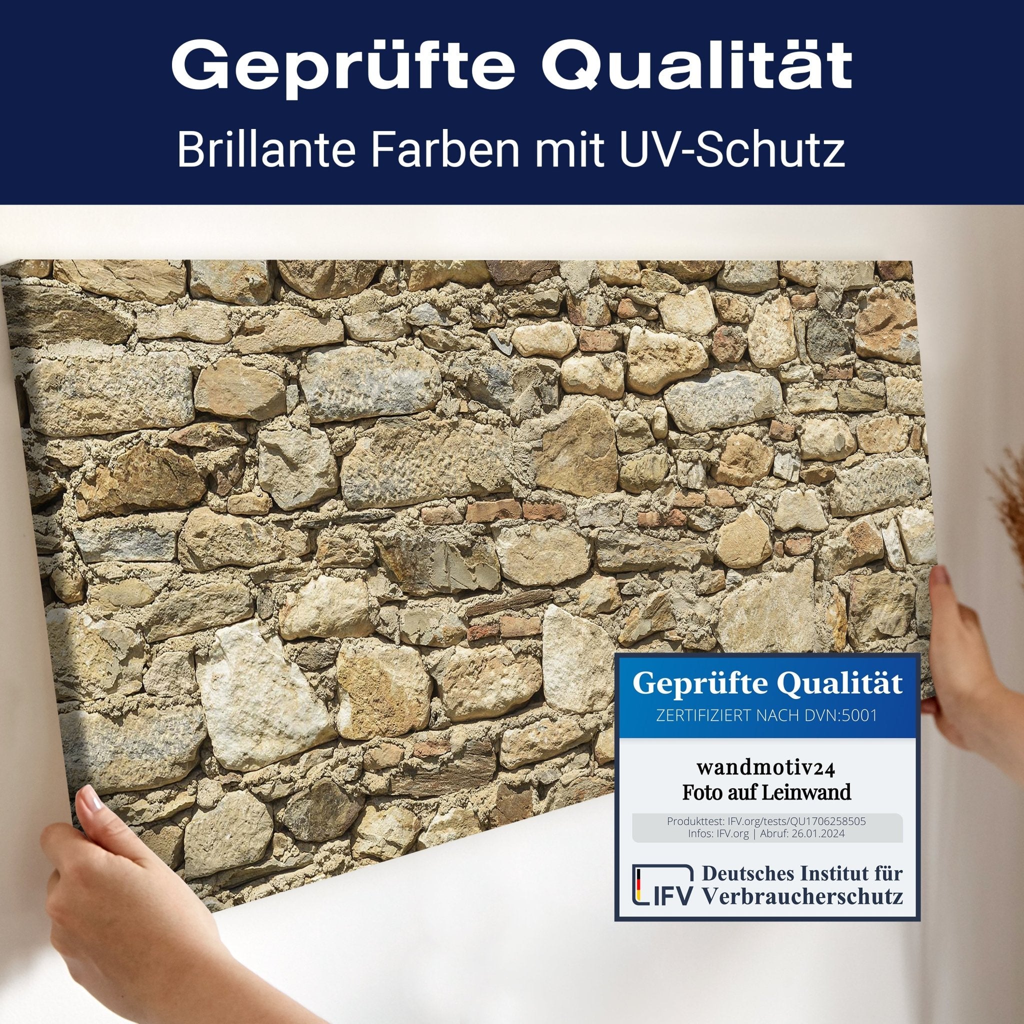 Leinwandbild Alte Steinmauer M0939 kaufen - Bild 4 Leinwandbild Alte Steinmauer M0939 kaufen - Bild 4