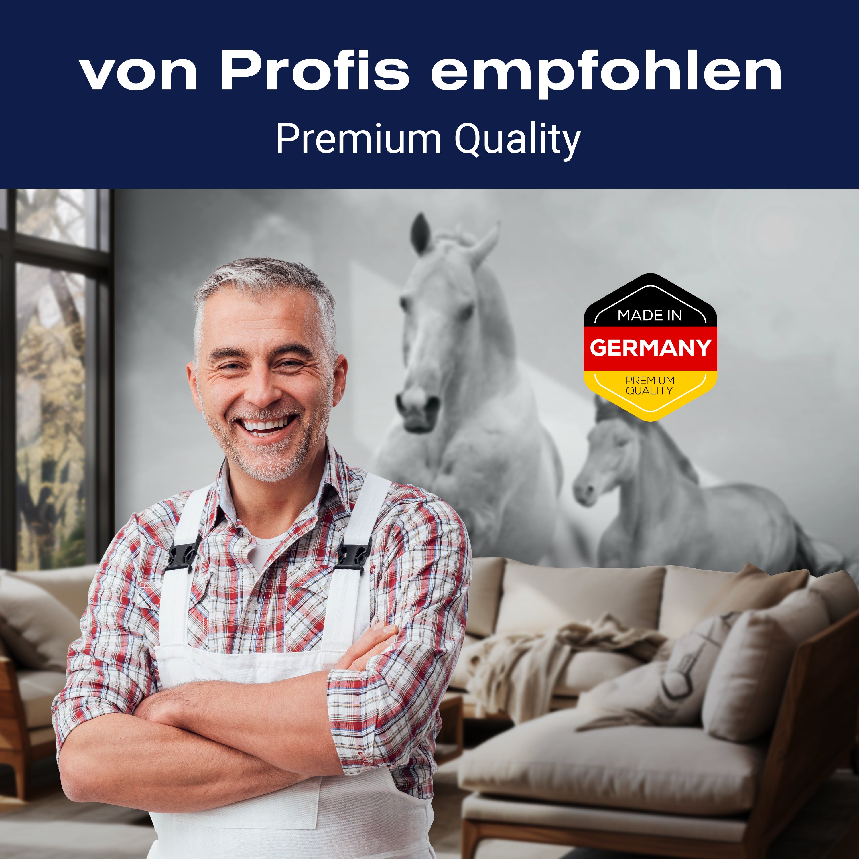 Fototapete Pferde laufen in Weiß und Schwarz M0945 - Bild 5 Fototapete Pferde laufen in Weiß und Schwarz M0945 - Bild 5