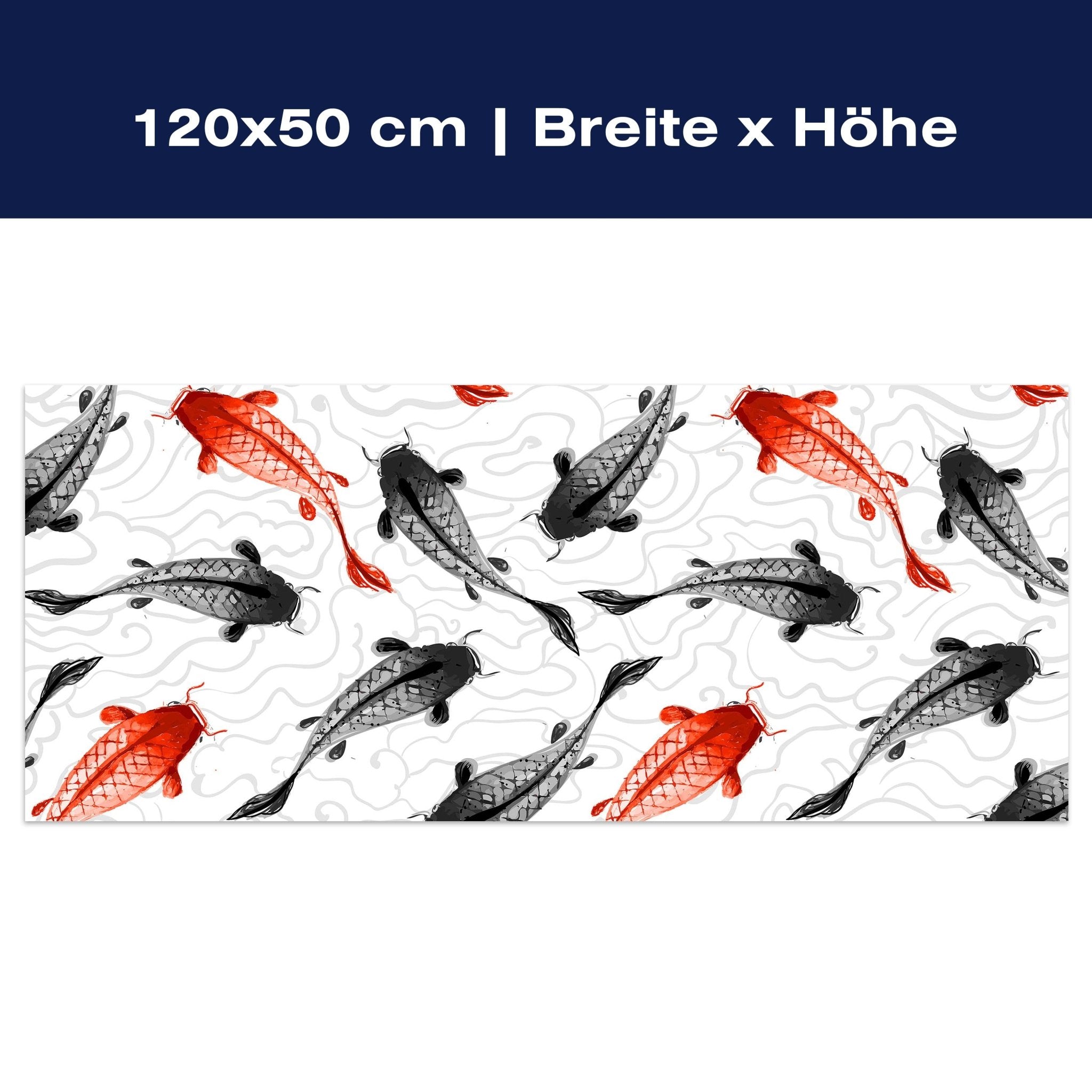 Leinwandbild rote und schwarze Koi-Karpfen M0946 Leinwandbild rote und schwarze Koi-Karpfen M0946