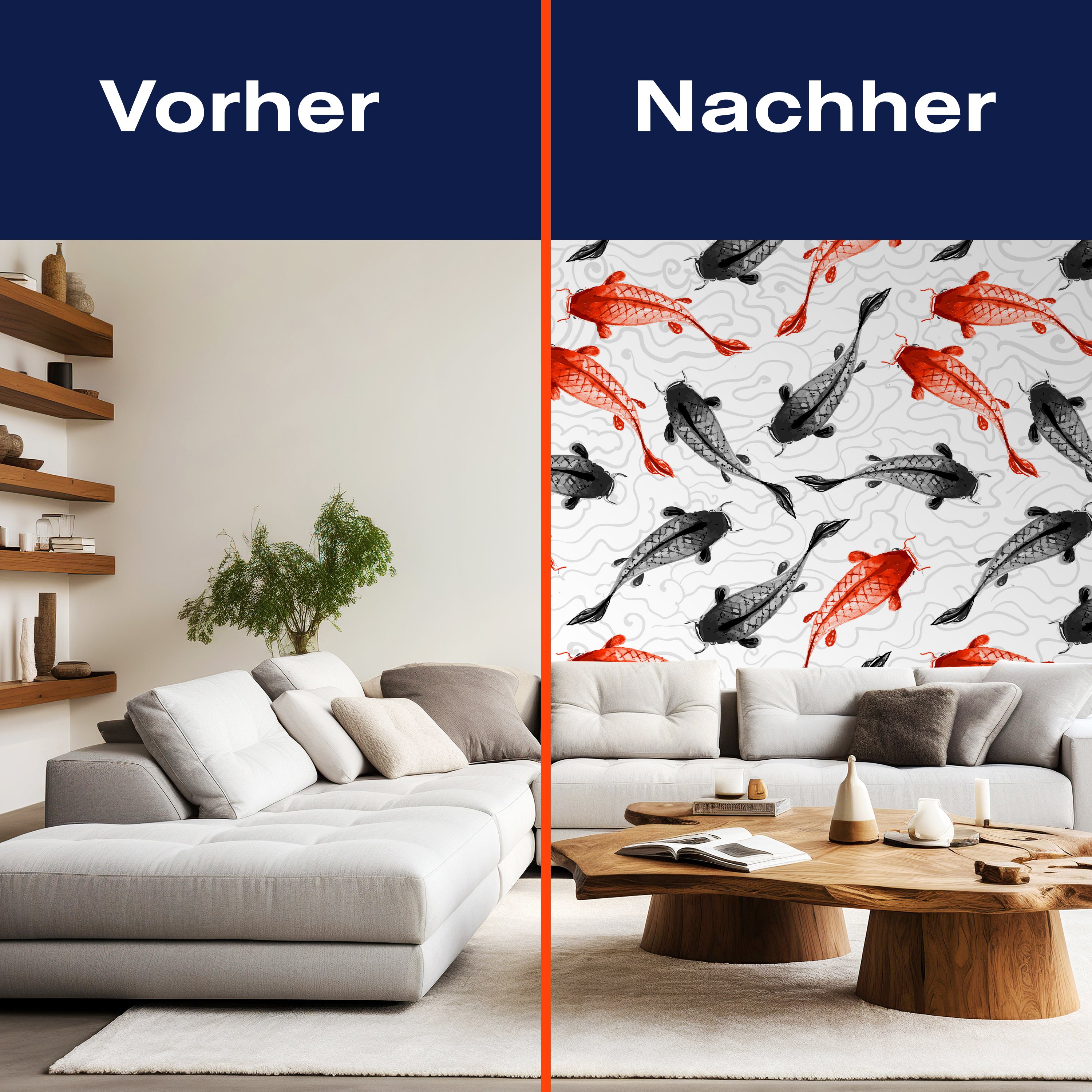 Fototapete rote und schwarze Koi-Karpfen M0946 - Bild 9 Fototapete rote und schwarze Koi-Karpfen M0946 - Bild 9