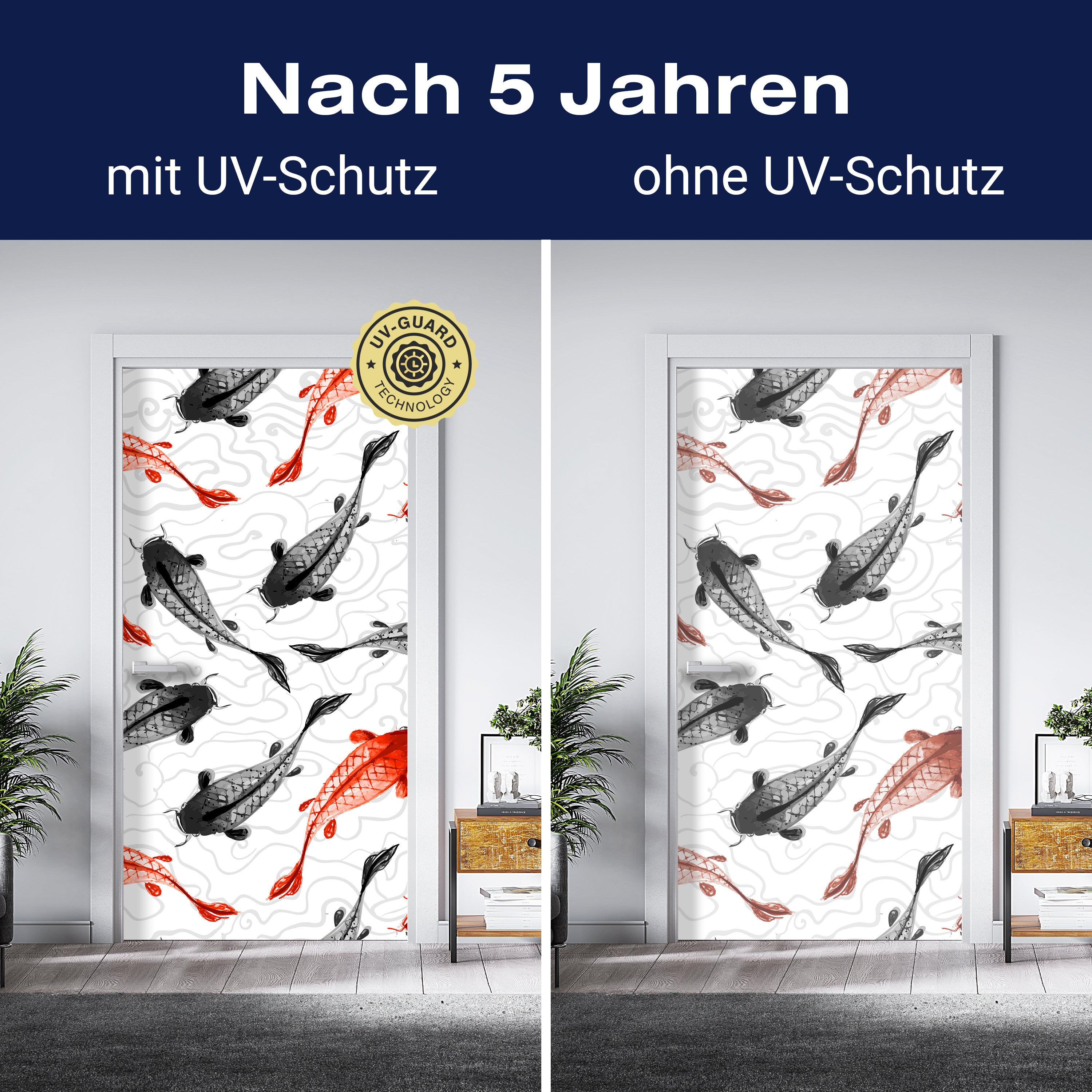 Türtapete rote und schwarze Koi-Karpfen M0946 - Bild 4 Türtapete rote und schwarze Koi-Karpfen M0946 - Bild 4