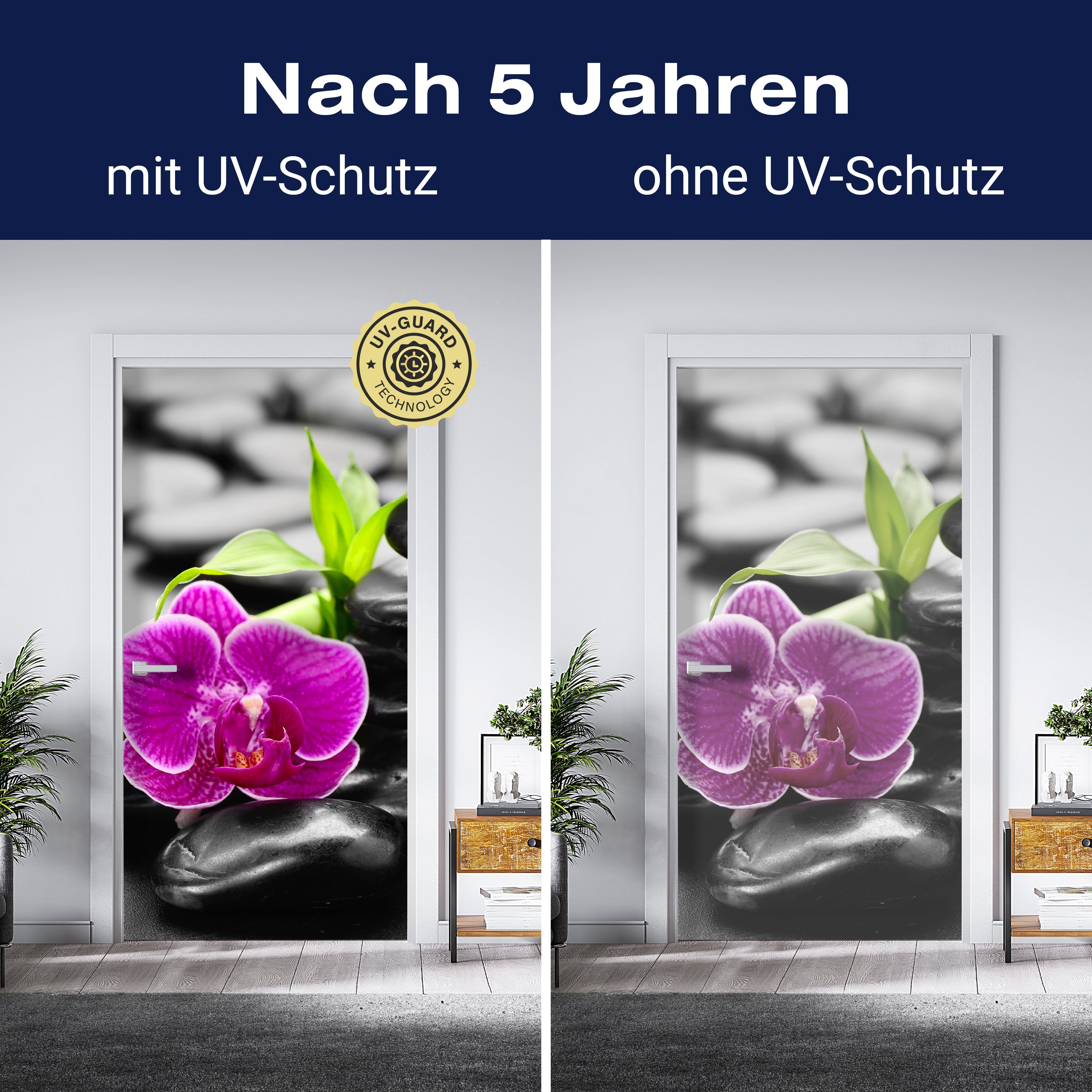 Türtapete Zen Basaltsteine und Orchidee M0954 - Bild 4 Türtapete Zen Basaltsteine und Orchidee M0954 - Bild 4