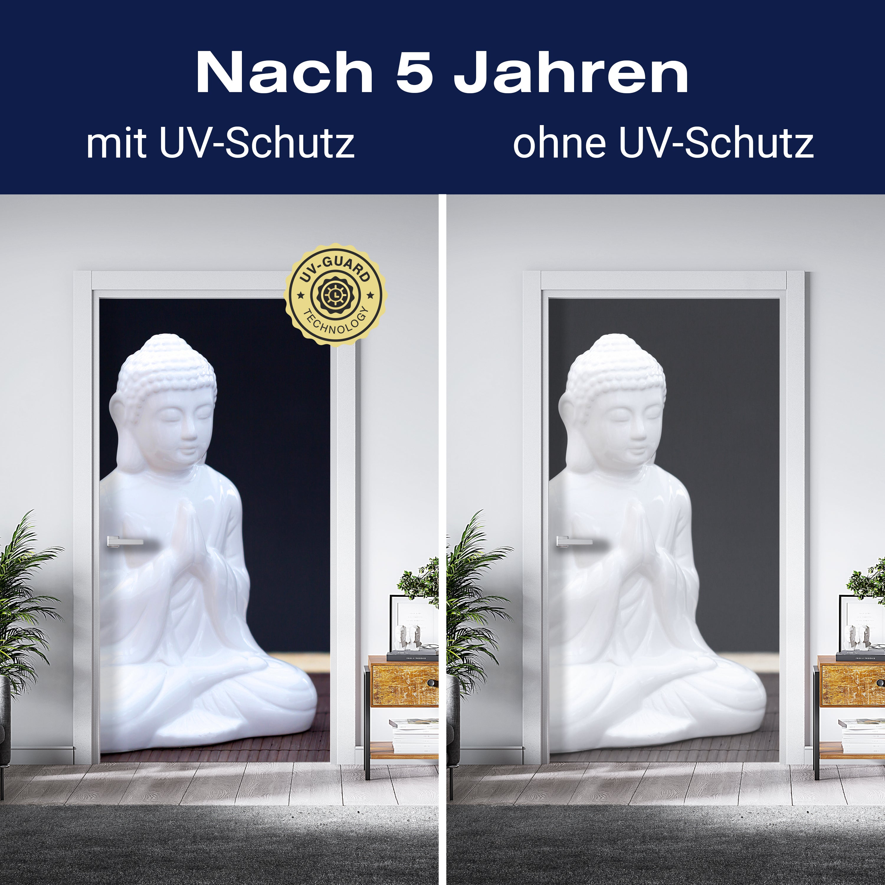 Türtapete Weiße Figur in Meditationshaltung M0967 - Bild 4 Türtapete Weiße Figur in Meditationshaltung M0967 - Bild 4