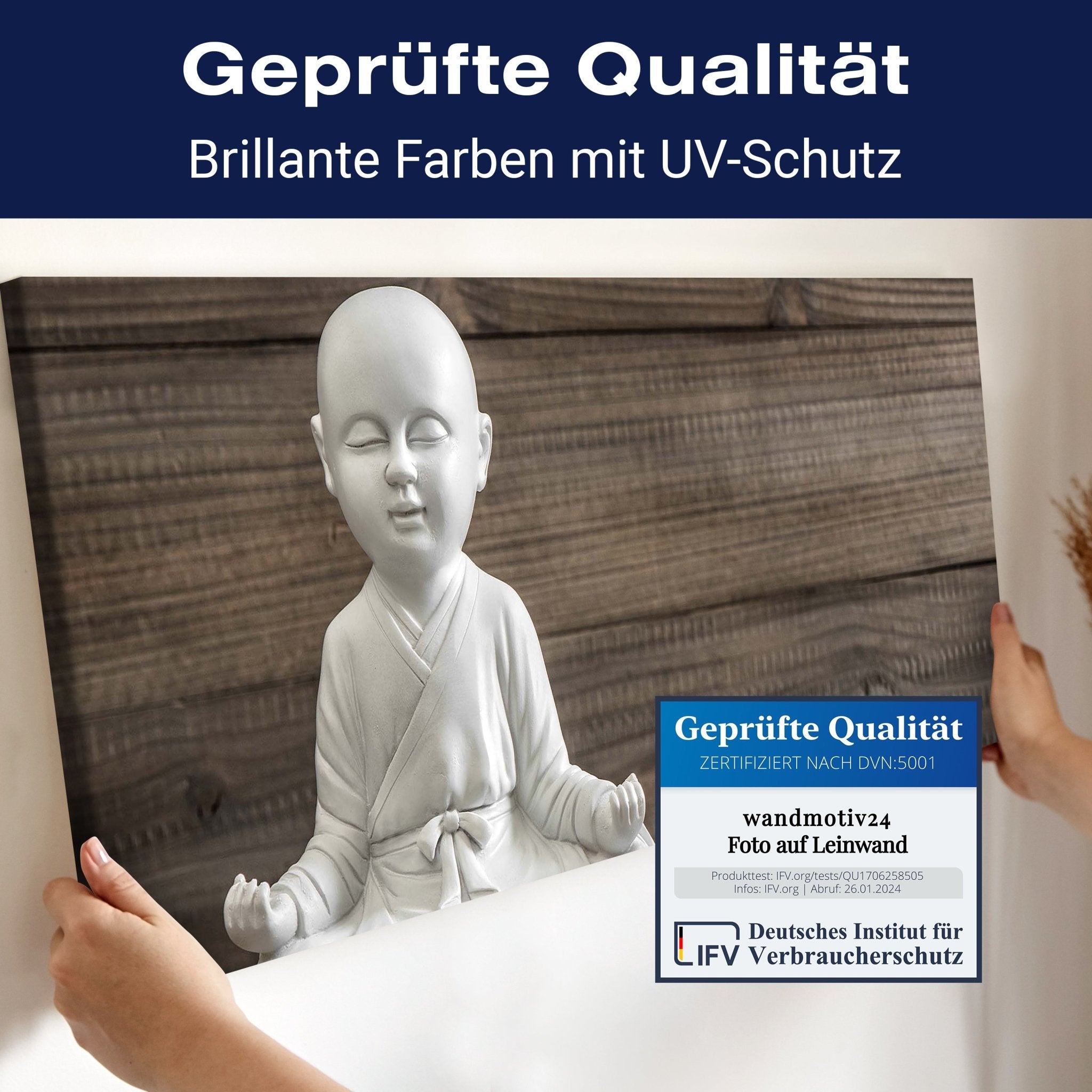 Leinwandbild Weiß sitzender Buddha M0974 kaufen - Bild 4 Leinwandbild Weiß sitzender Buddha M0974 kaufen - Bild 4