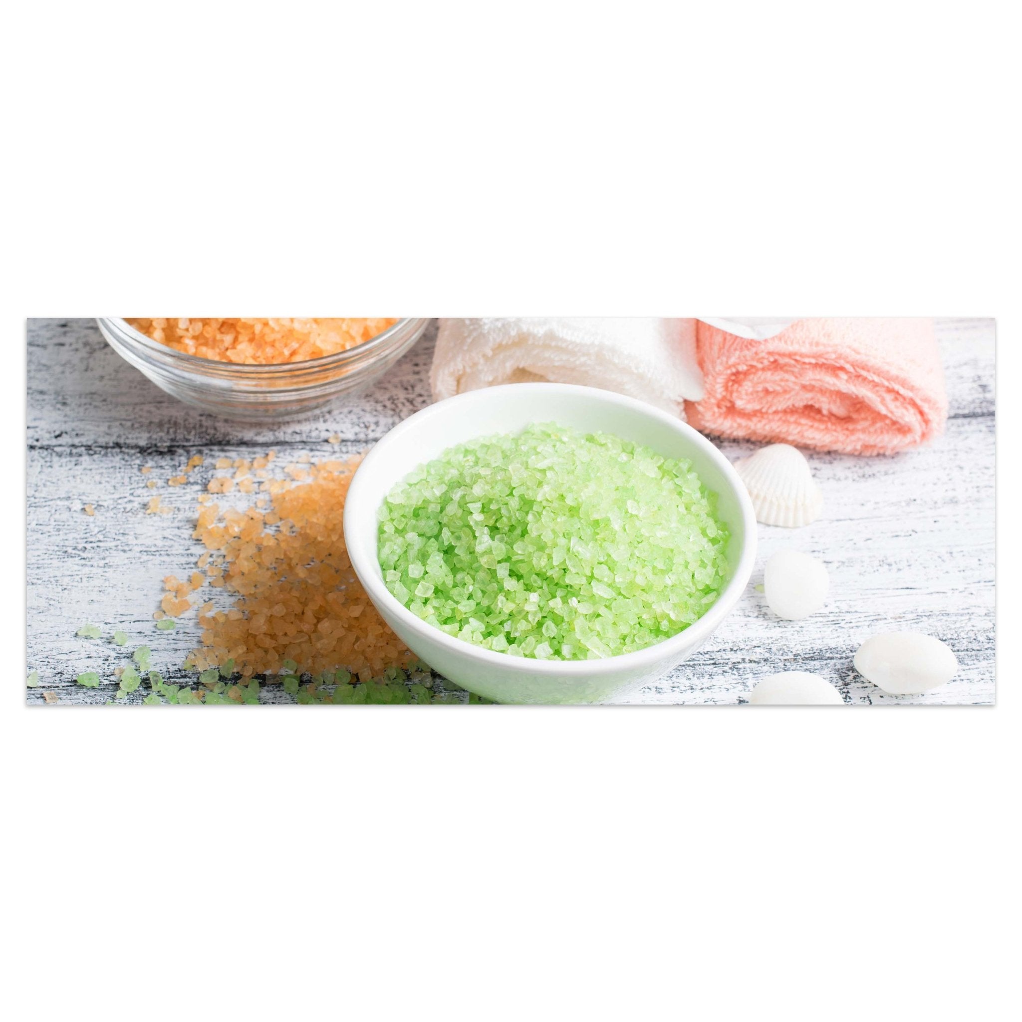 Leinwandbild Spa-Salon mit Salz und Handtücher M0975 kaufen - Bild 1 Leinwandbild Spa-Salon mit Salz und Handtücher M0975 kaufen - Bild 1