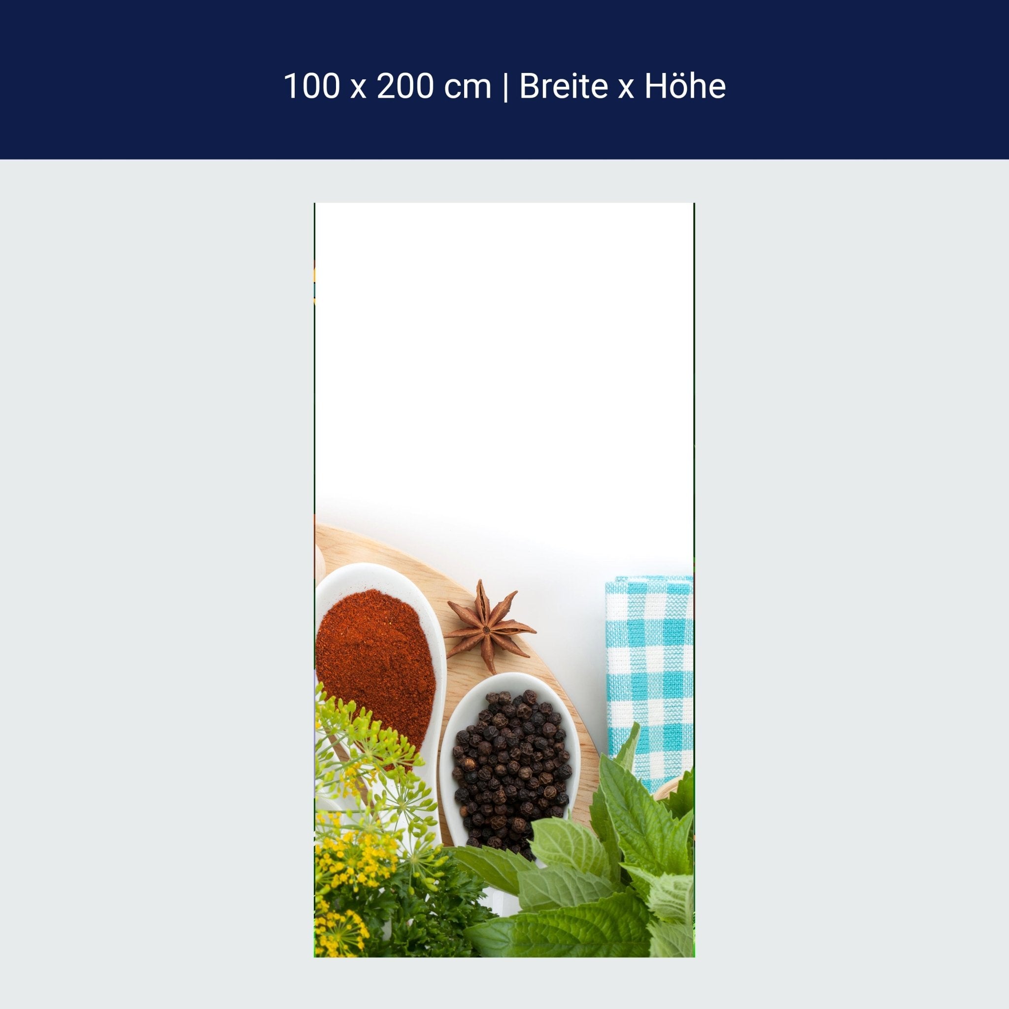 Türtapete Auswähl aus Bunte Kräuter und Gewürze M0981 Türtapete Auswähl aus Bunte Kräuter und Gewürze M0981