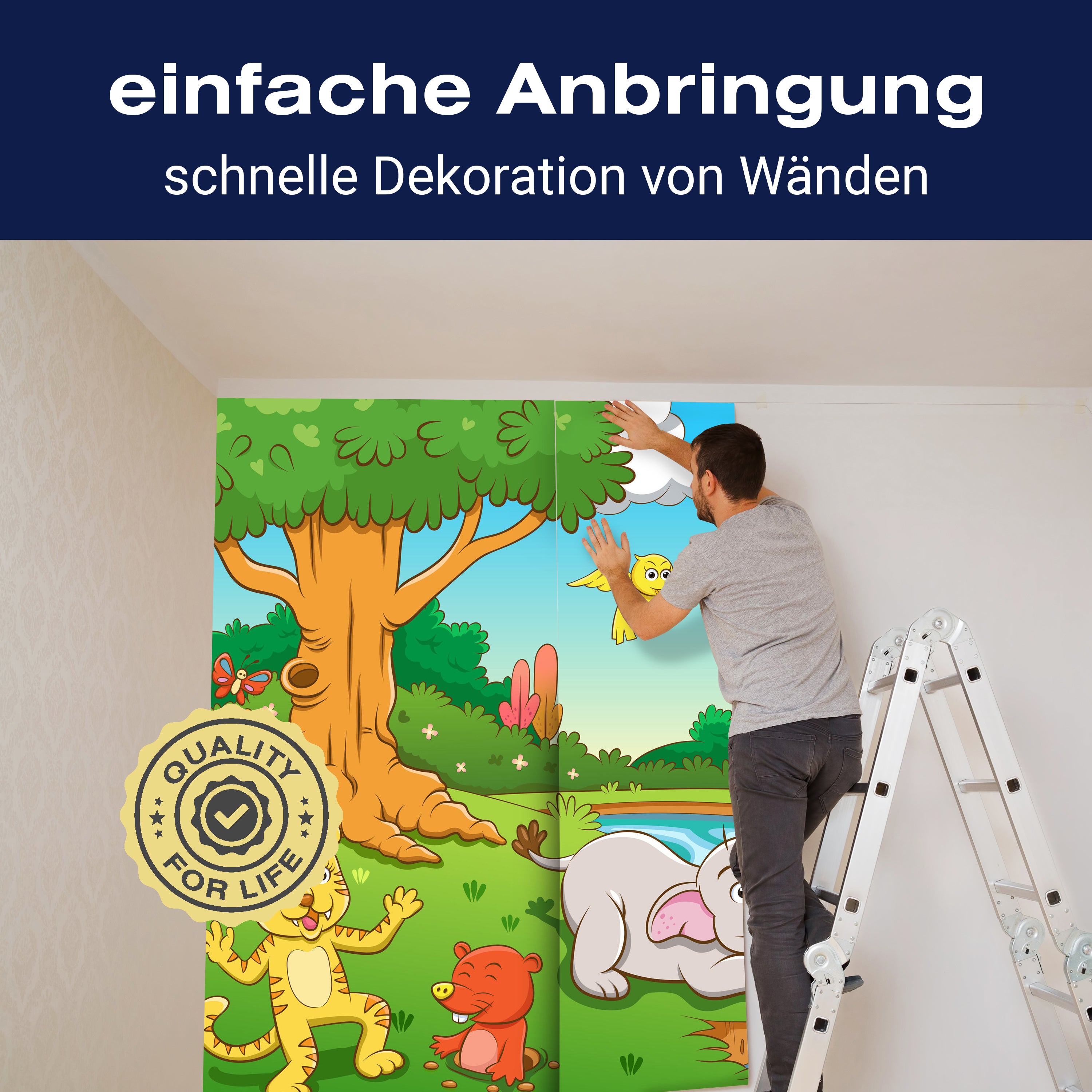 Fototapete Kinderzimmer Tiere im Wald M0986 - Bild 3 Fototapete Kinderzimmer Tiere im Wald M0986 - Bild 3