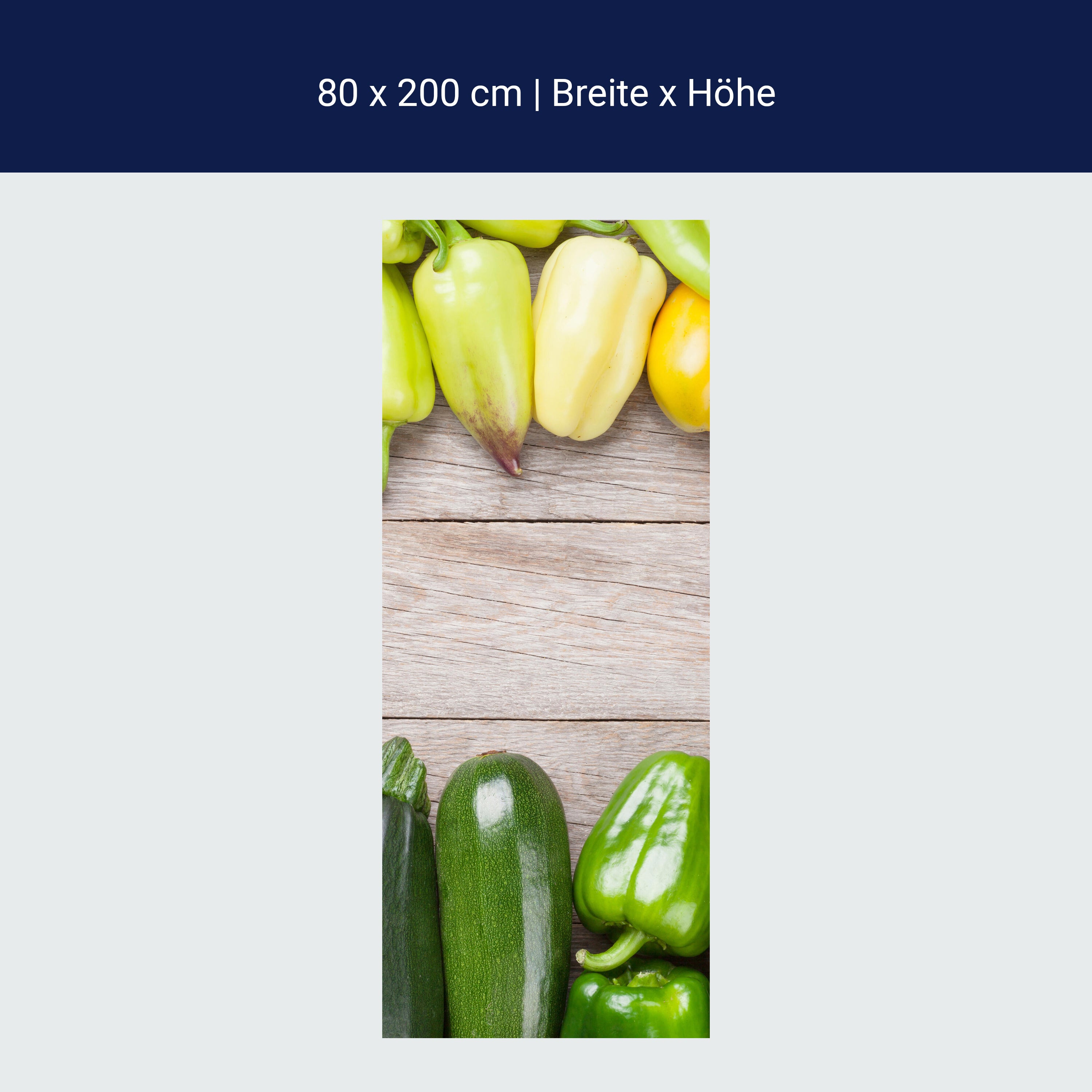 Türtapete Frischgemüse auf einem Holztisch M1012 Türtapete Frischgemüse auf einem Holztisch M1012