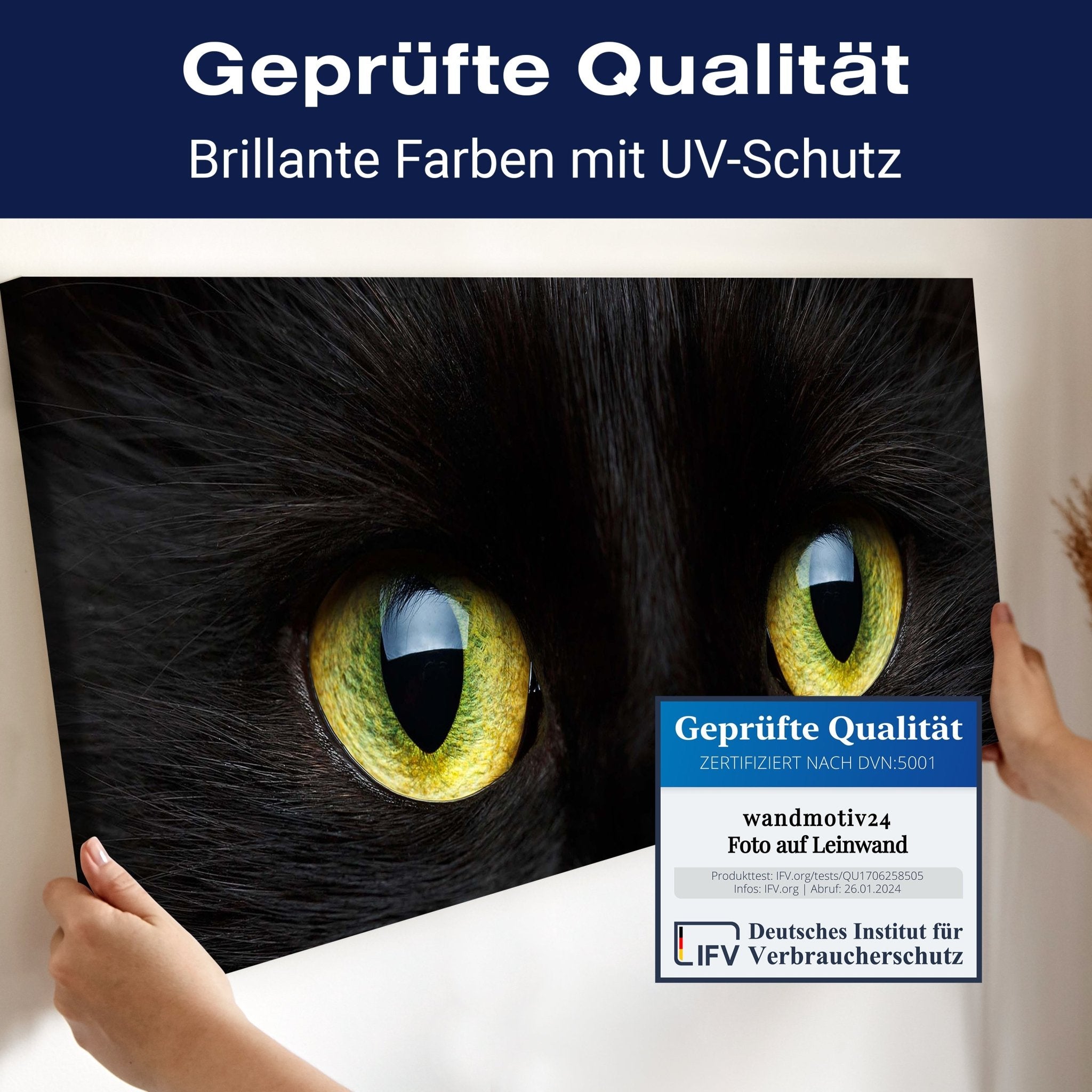 Leinwandbild Nahaufnahme der schwarzen Katze M1013 kaufen - Bild 4 Leinwandbild Nahaufnahme der schwarzen Katze M1013 kaufen - Bild 4