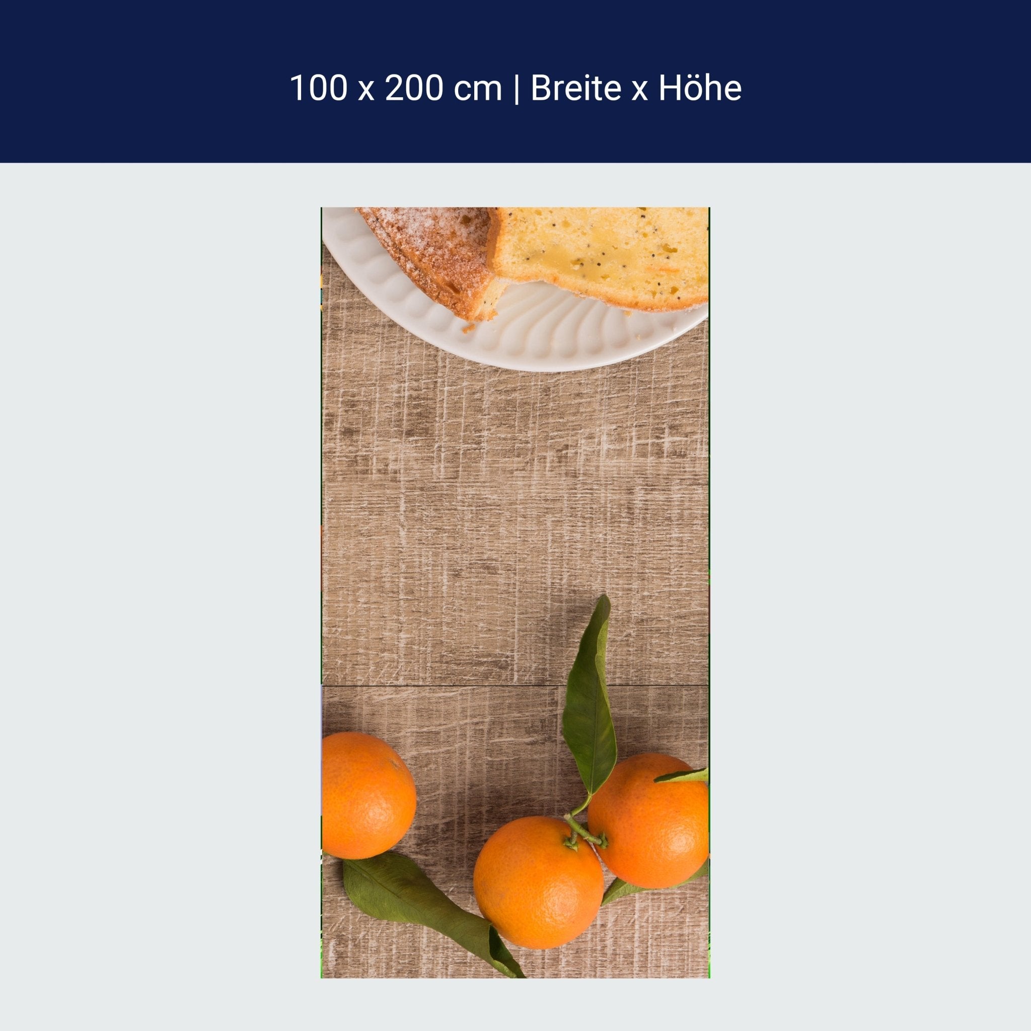 Türtapete Frische Clementinen und Kuchen M1018 Türtapete Frische Clementinen und Kuchen M1018