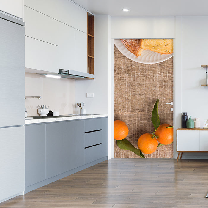 Türtapete Frische Clementinen und Kuchen M1018 - Bild 1 Türtapete Frische Clementinen und Kuchen M1018 - Bild 1