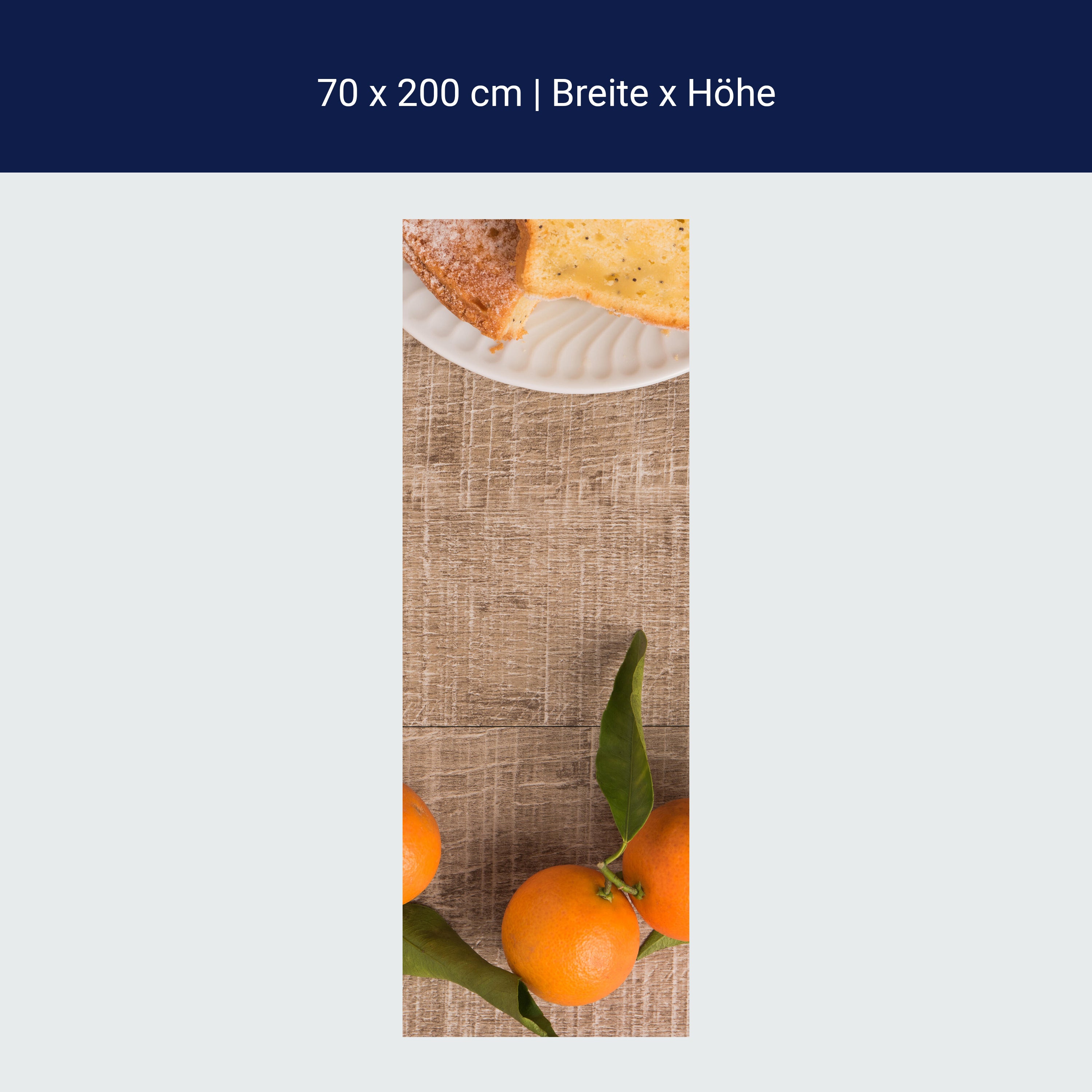 Türtapete Frische Clementinen und Kuchen M1018 Türtapete Frische Clementinen und Kuchen M1018